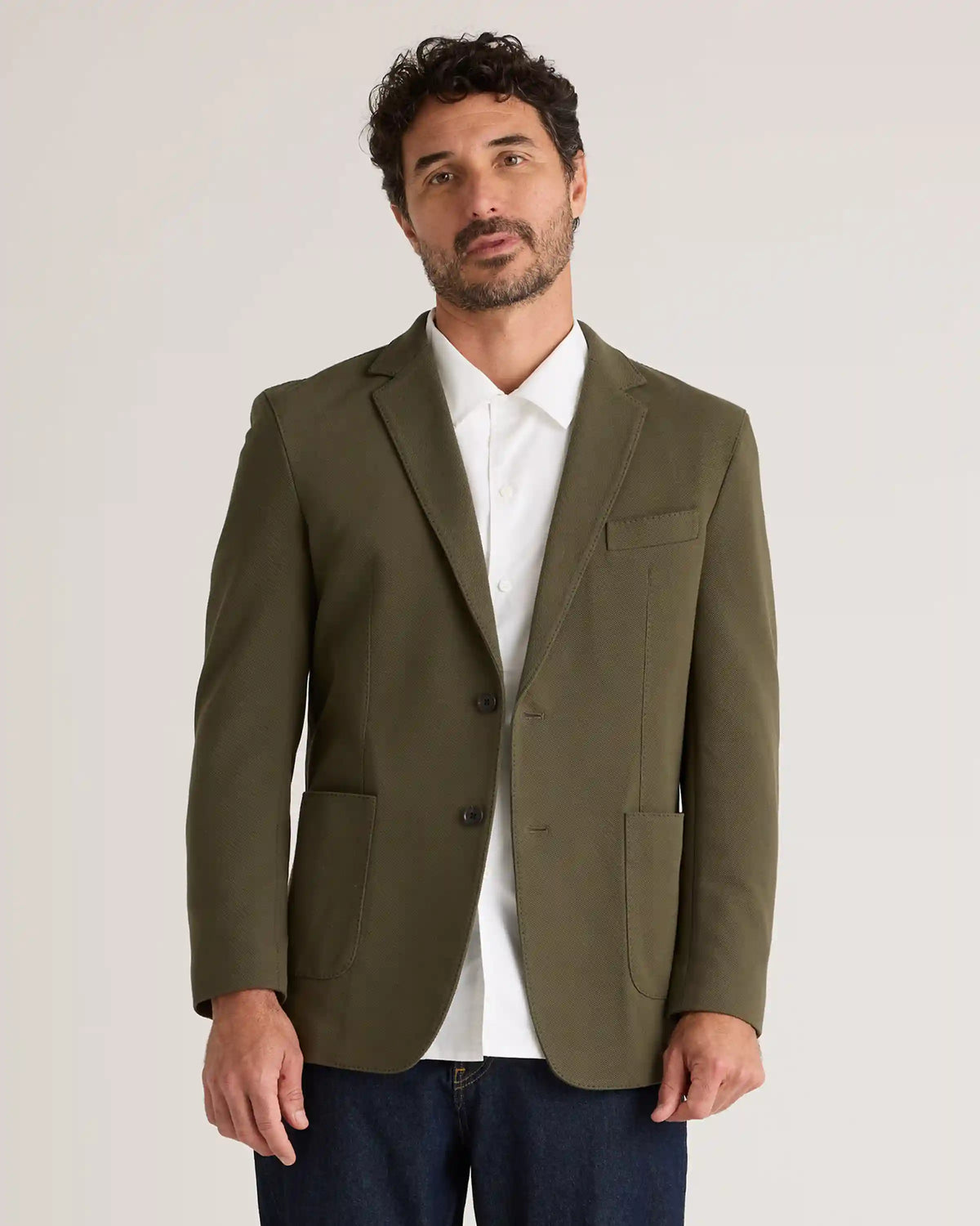 Cotton Pique Knit Blazer