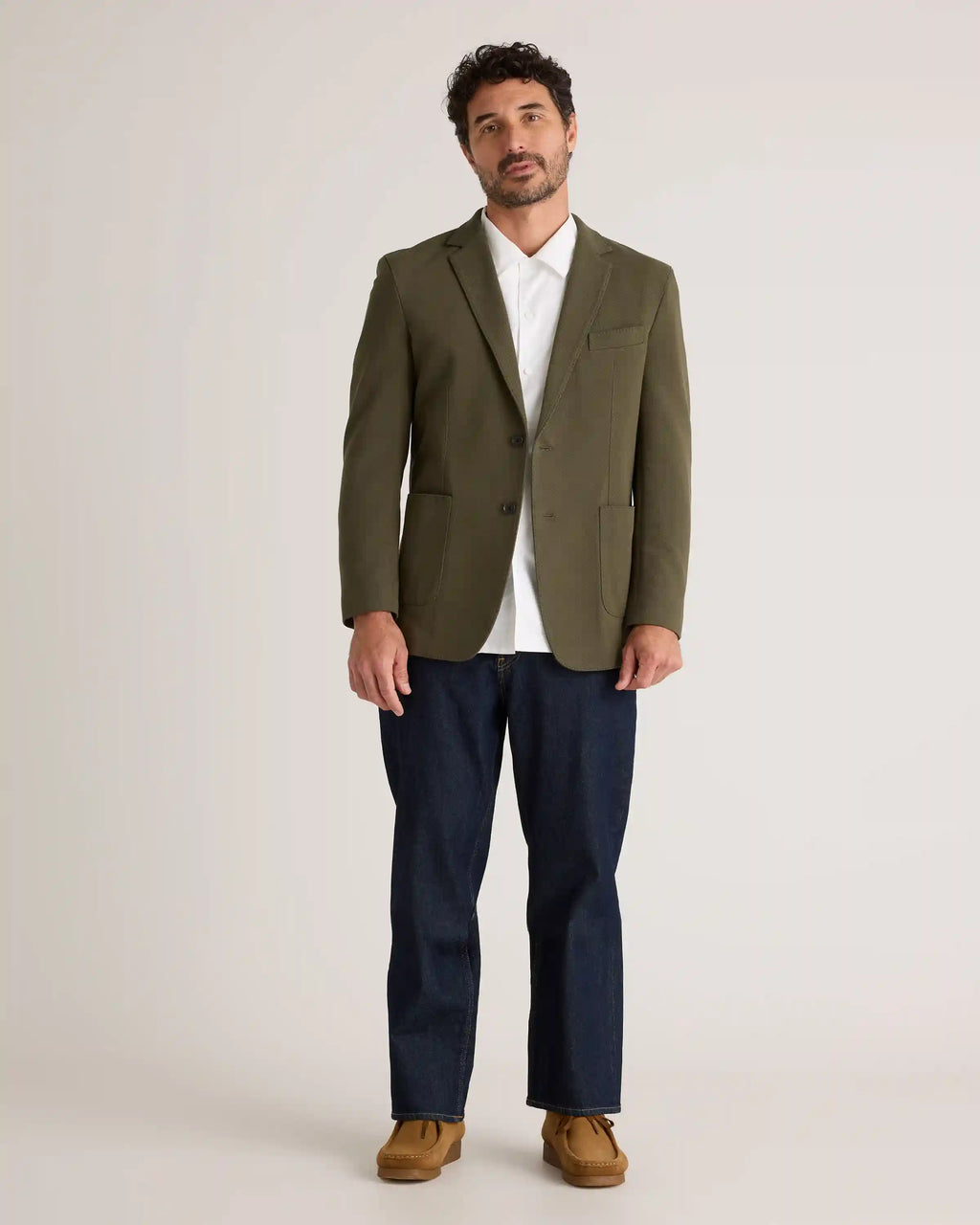 Cotton Pique Knit Blazer