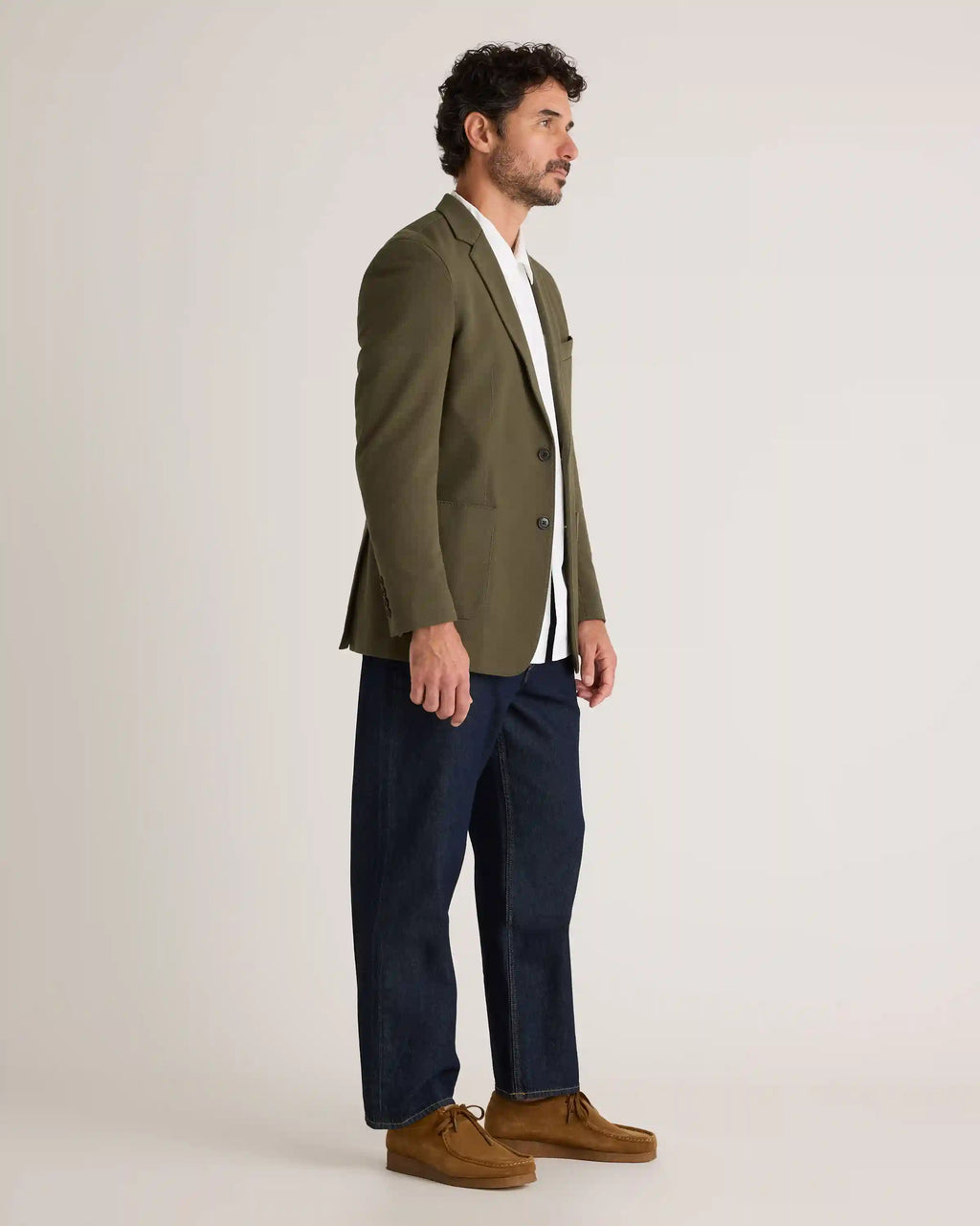Cotton Pique Knit Blazer