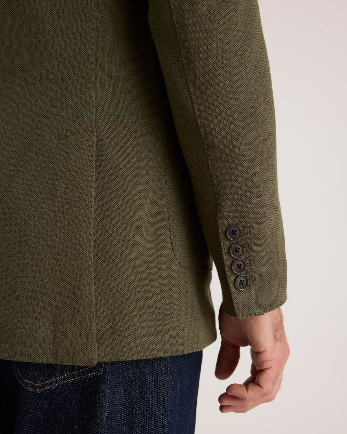 Cotton Pique Knit Blazer