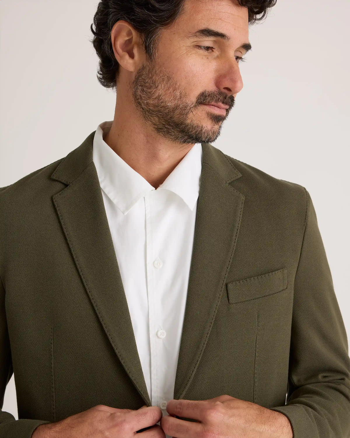 Cotton Pique Knit Blazer