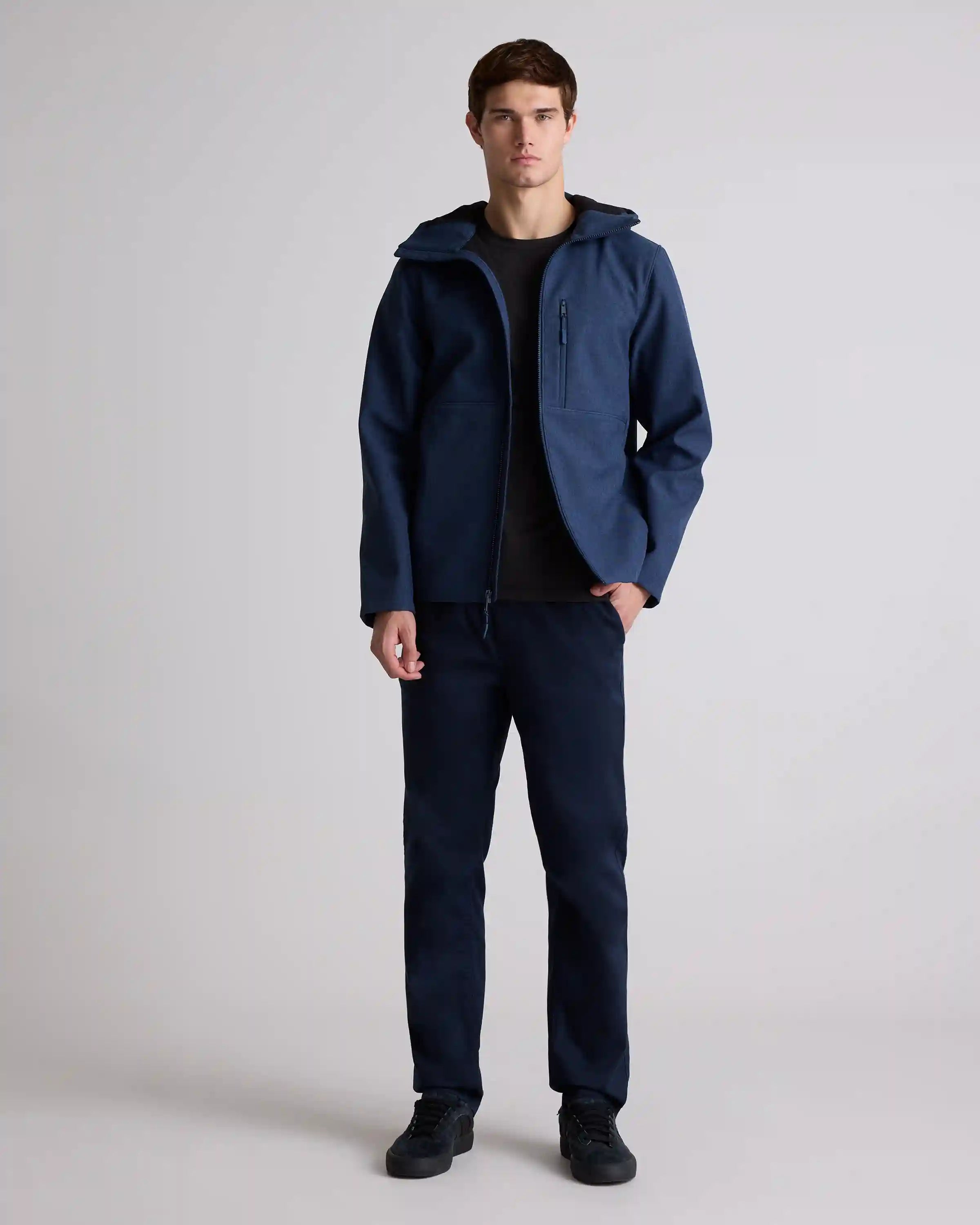 Softshell Fleece-Lined Full-Zip Hooded Jacket