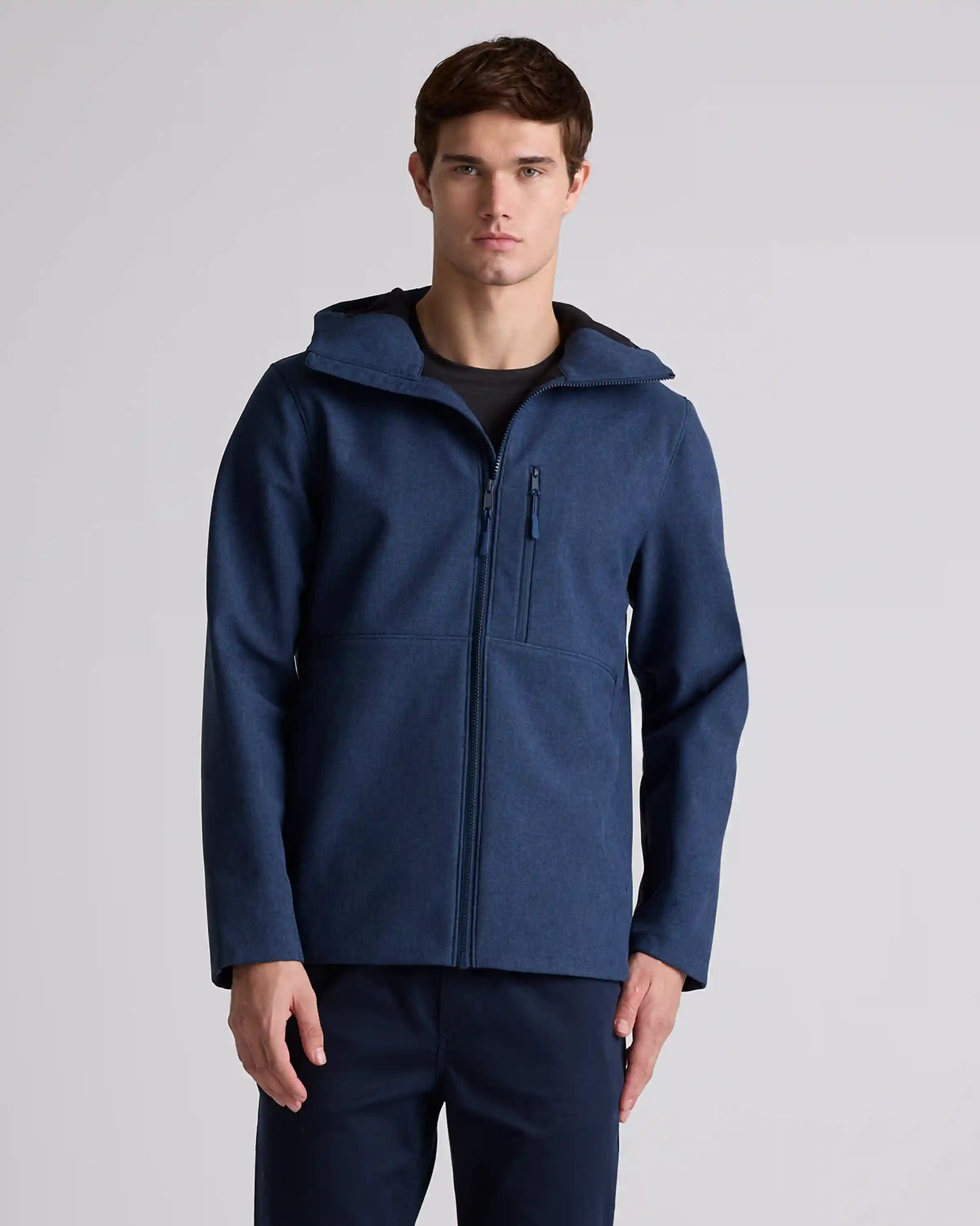 Softshell Fleece-Lined Full-Zip Hooded Jacket