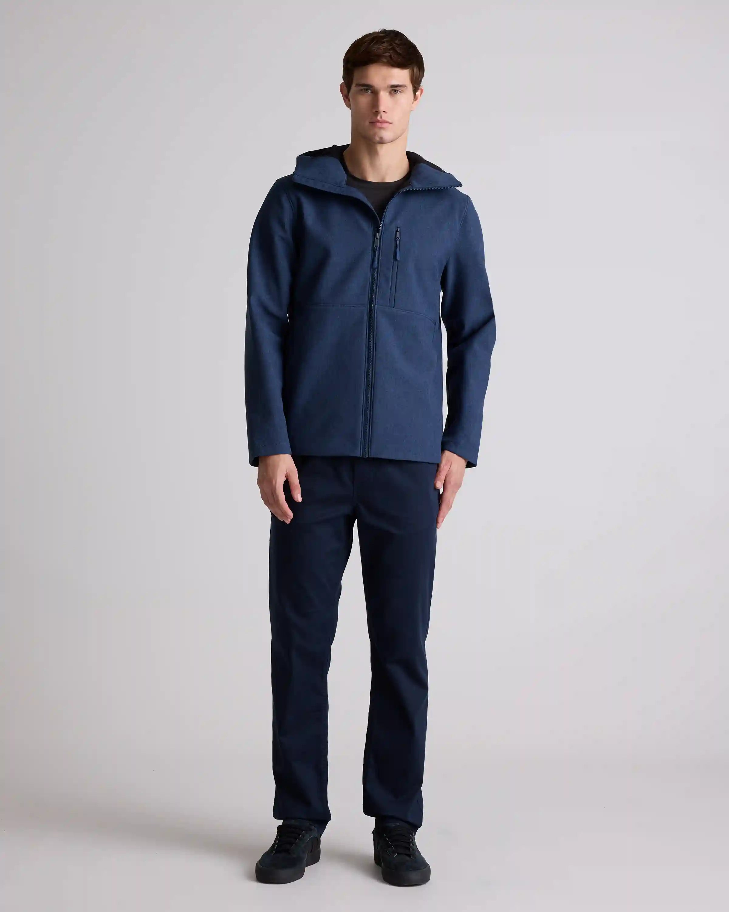 Softshell Fleece-Lined Full-Zip Hooded Jacket
