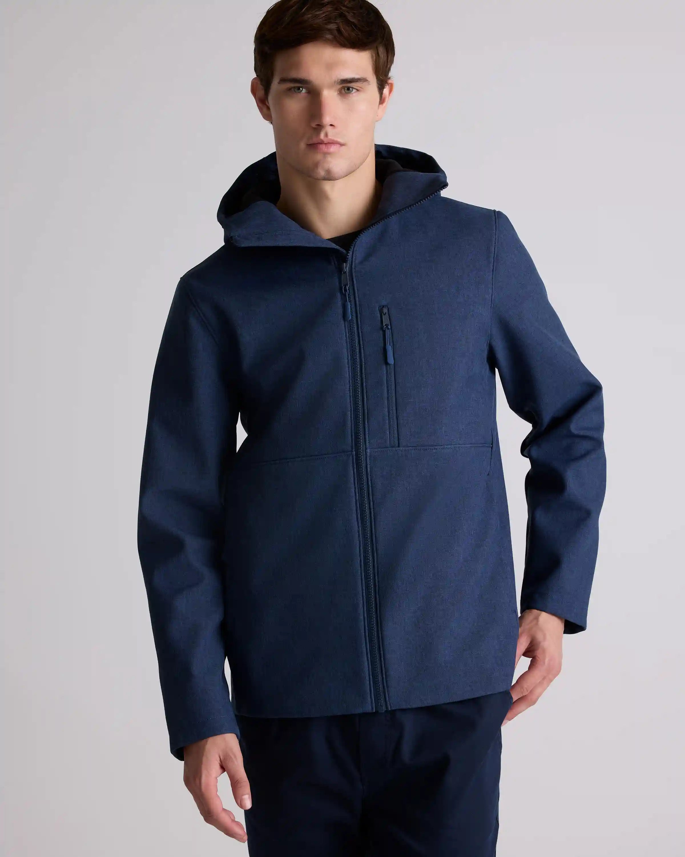 Softshell Fleece-Lined Full-Zip Hooded Jacket