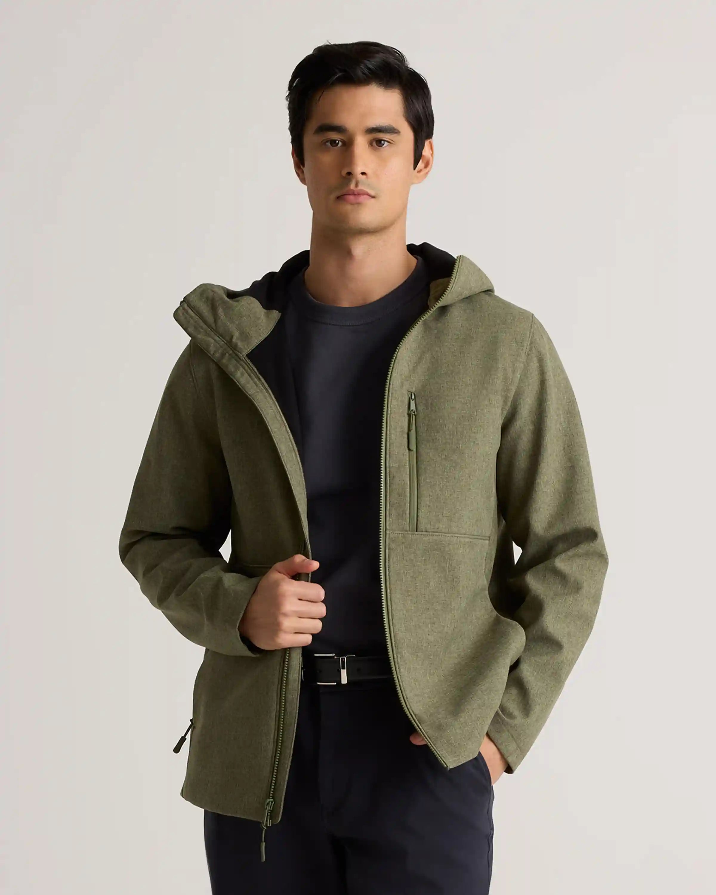 Softshell Fleece-Lined Full-Zip Hooded Jacket