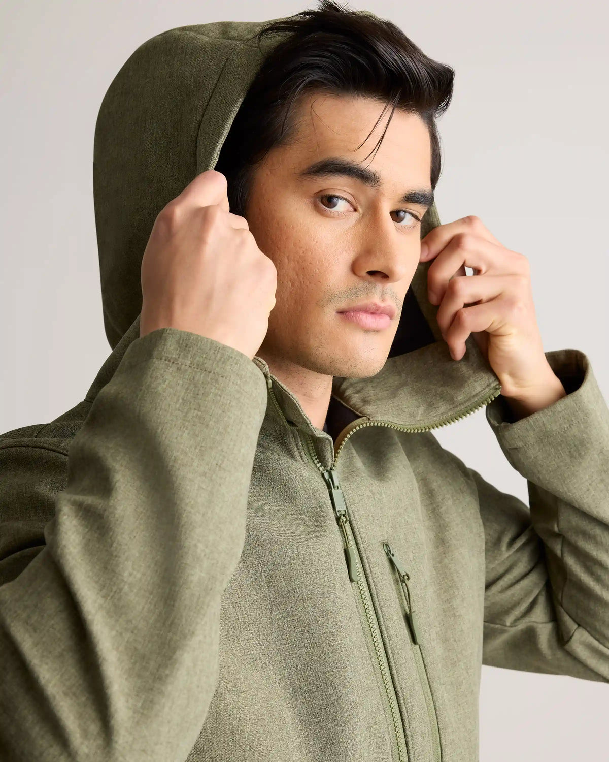 Softshell Fleece-Lined Full-Zip Hooded Jacket
