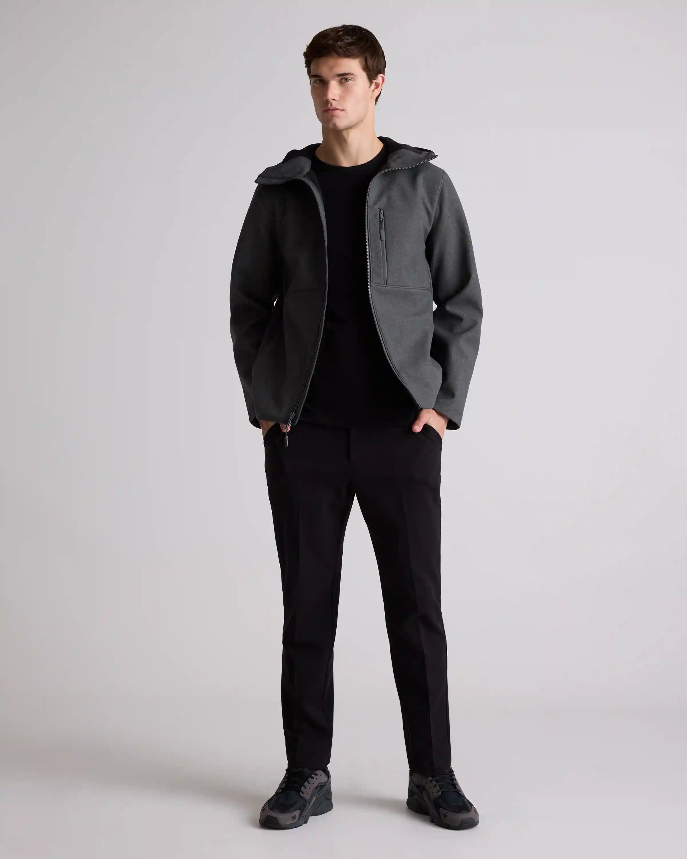 Softshell Fleece-Lined Full-Zip Hooded Jacket