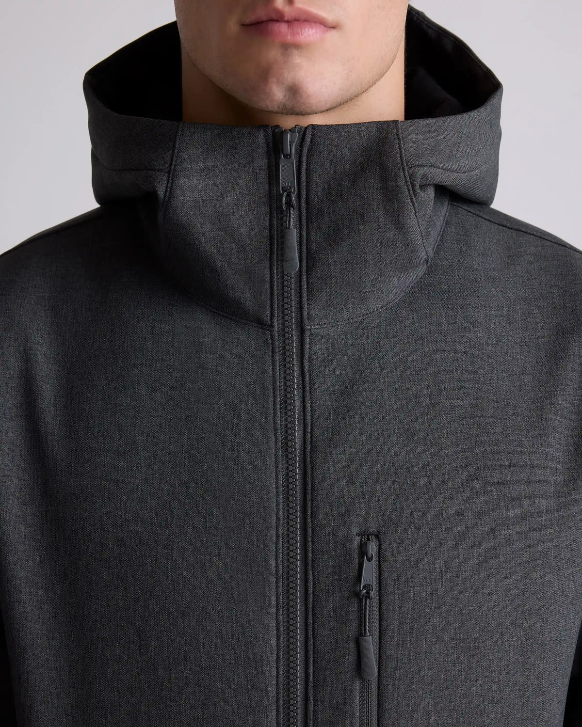 Softshell Fleece-Lined Full-Zip Hooded Jacket