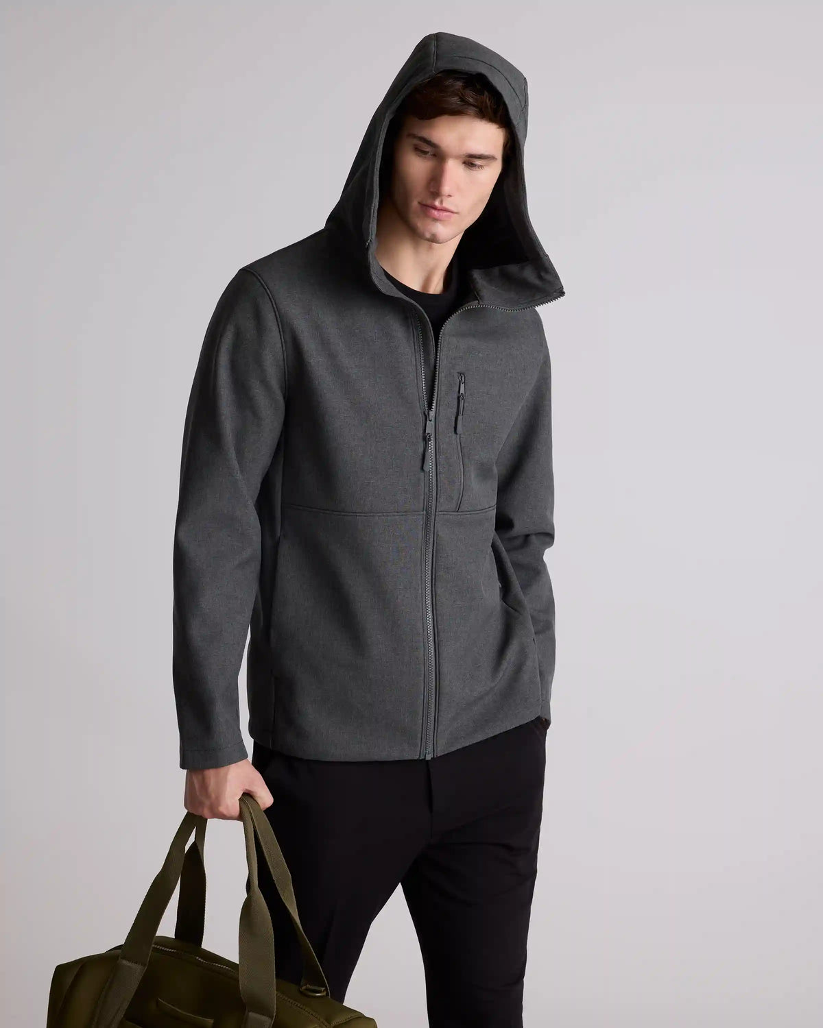 Softshell Fleece-Lined Full-Zip Hooded Jacket