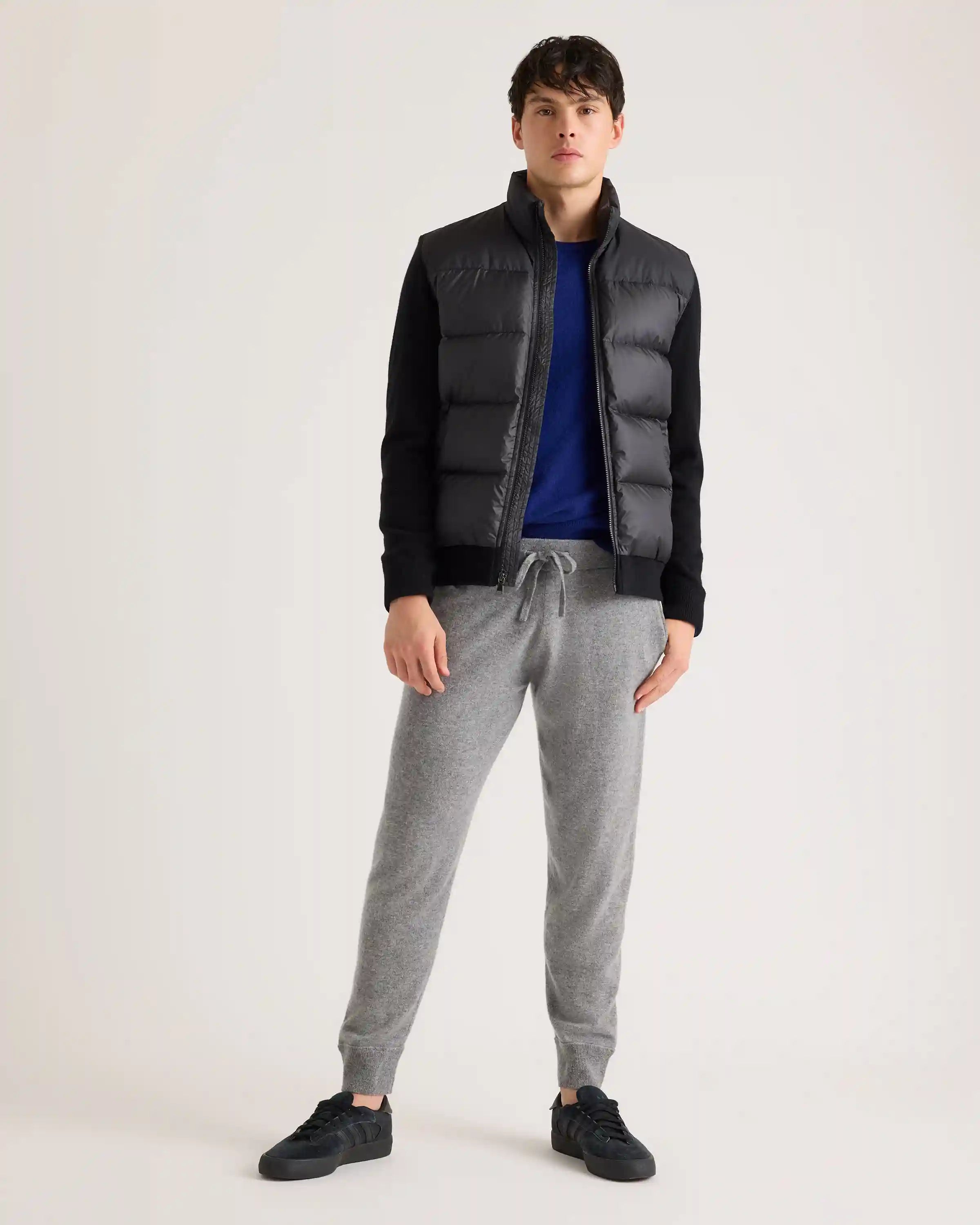 Mixed Media Down and Cashmere Jacket