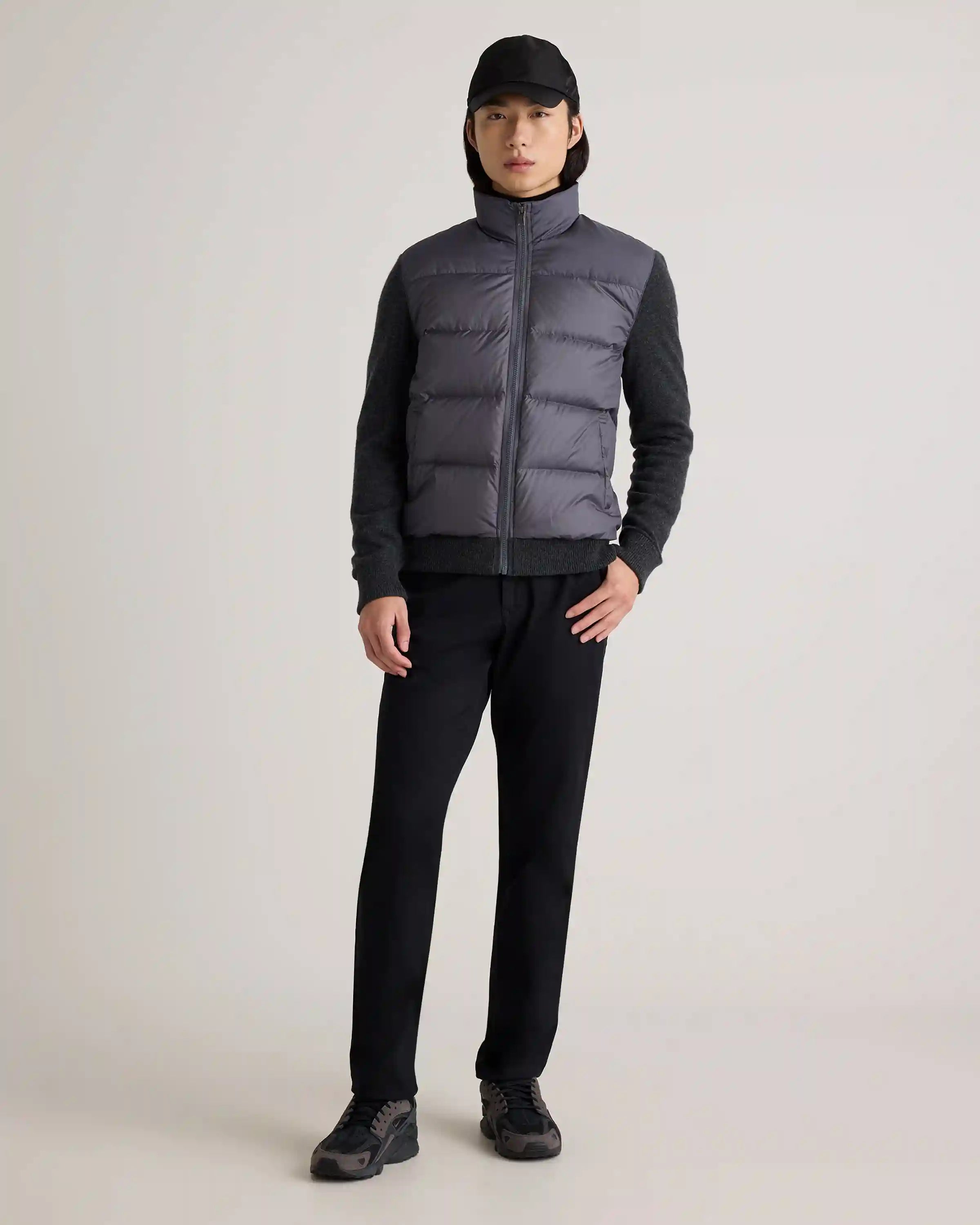 Mixed Media Down and Cashmere Jacket