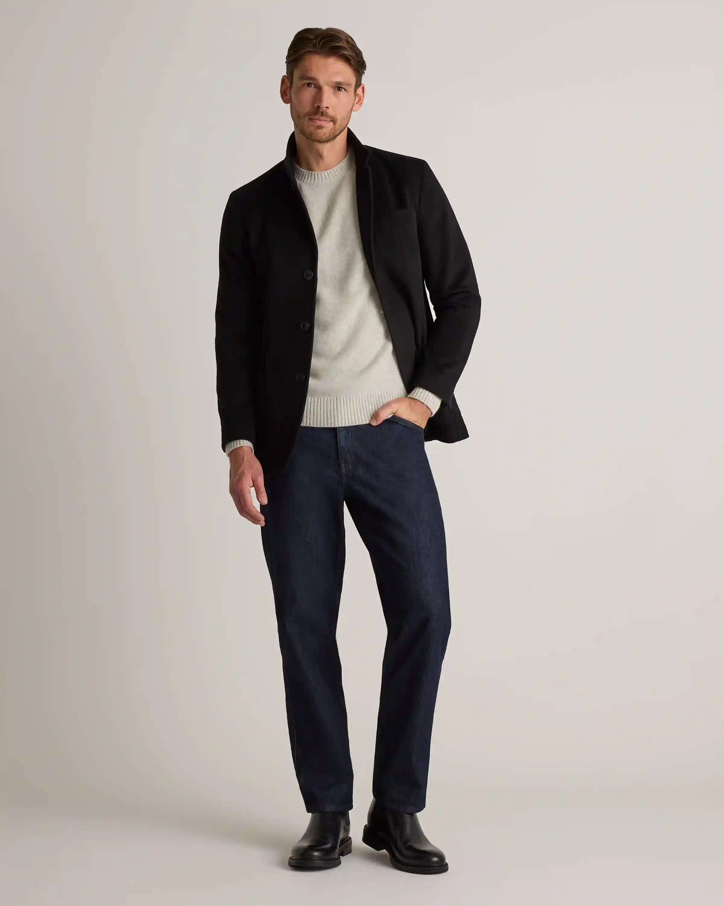 100% Mongolian Cashmere Stand Collar Blazer