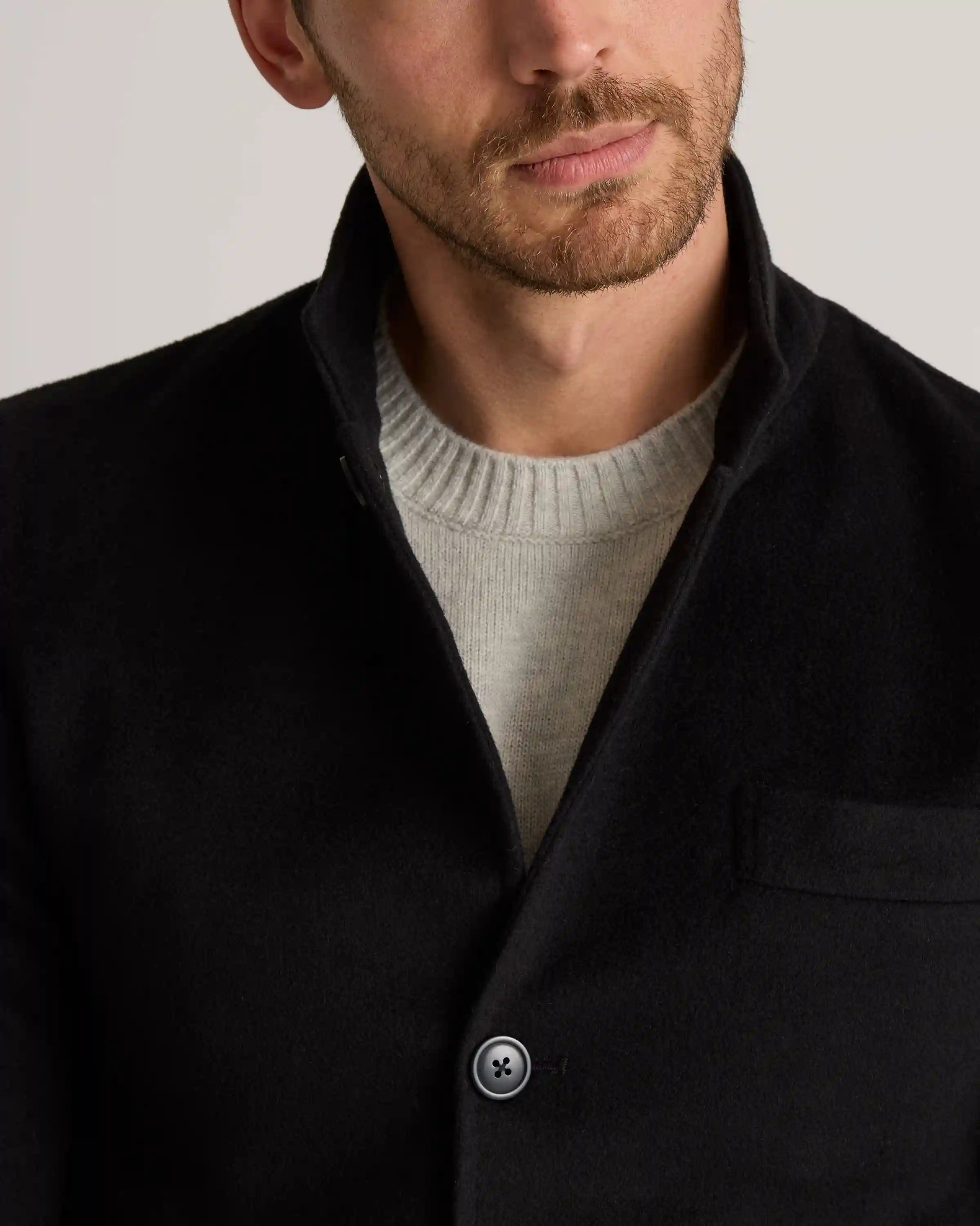 100% Mongolian Cashmere Stand Collar Blazer
