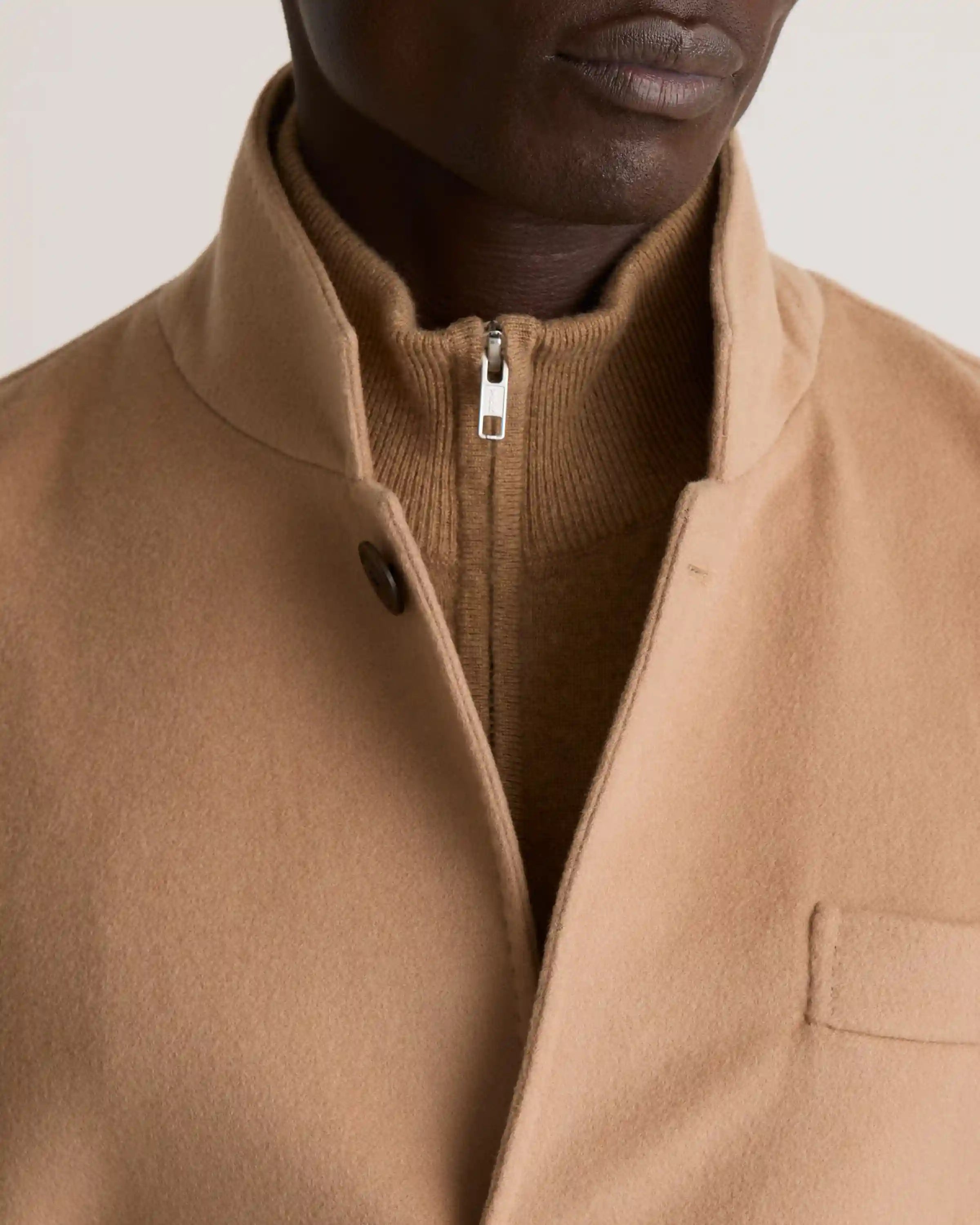 100% Mongolian Cashmere Stand Collar Blazer