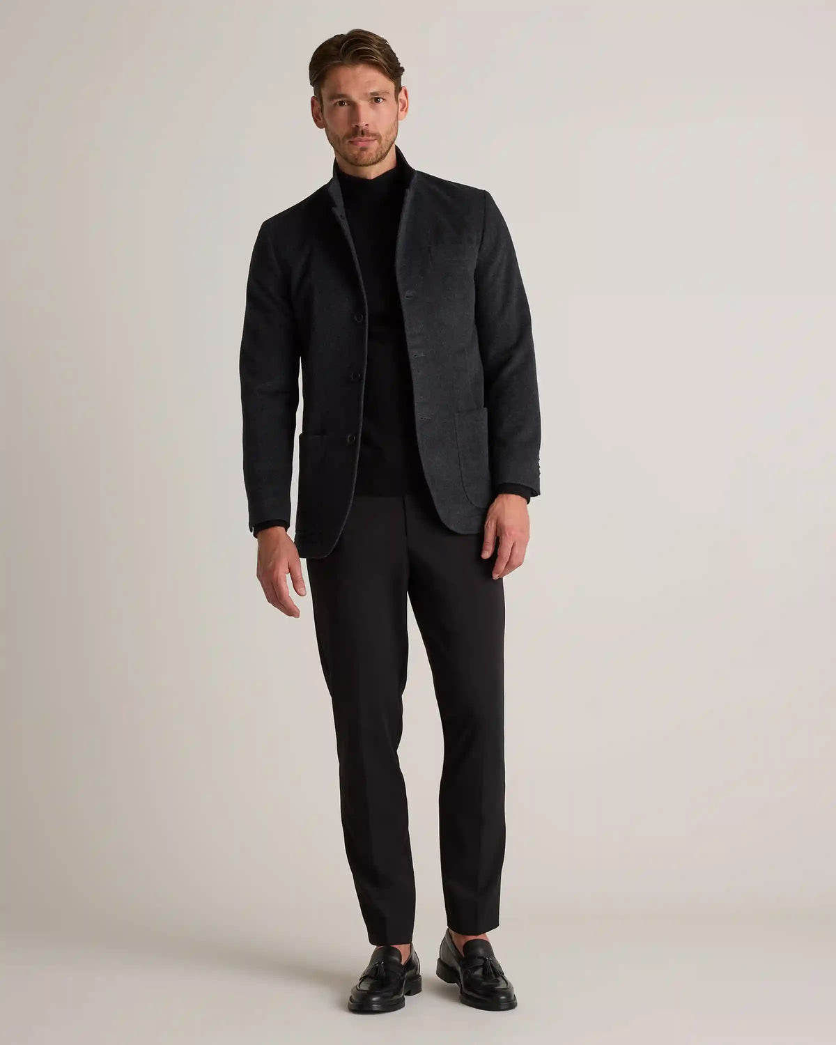 100% Mongolian Cashmere Stand Collar Blazer