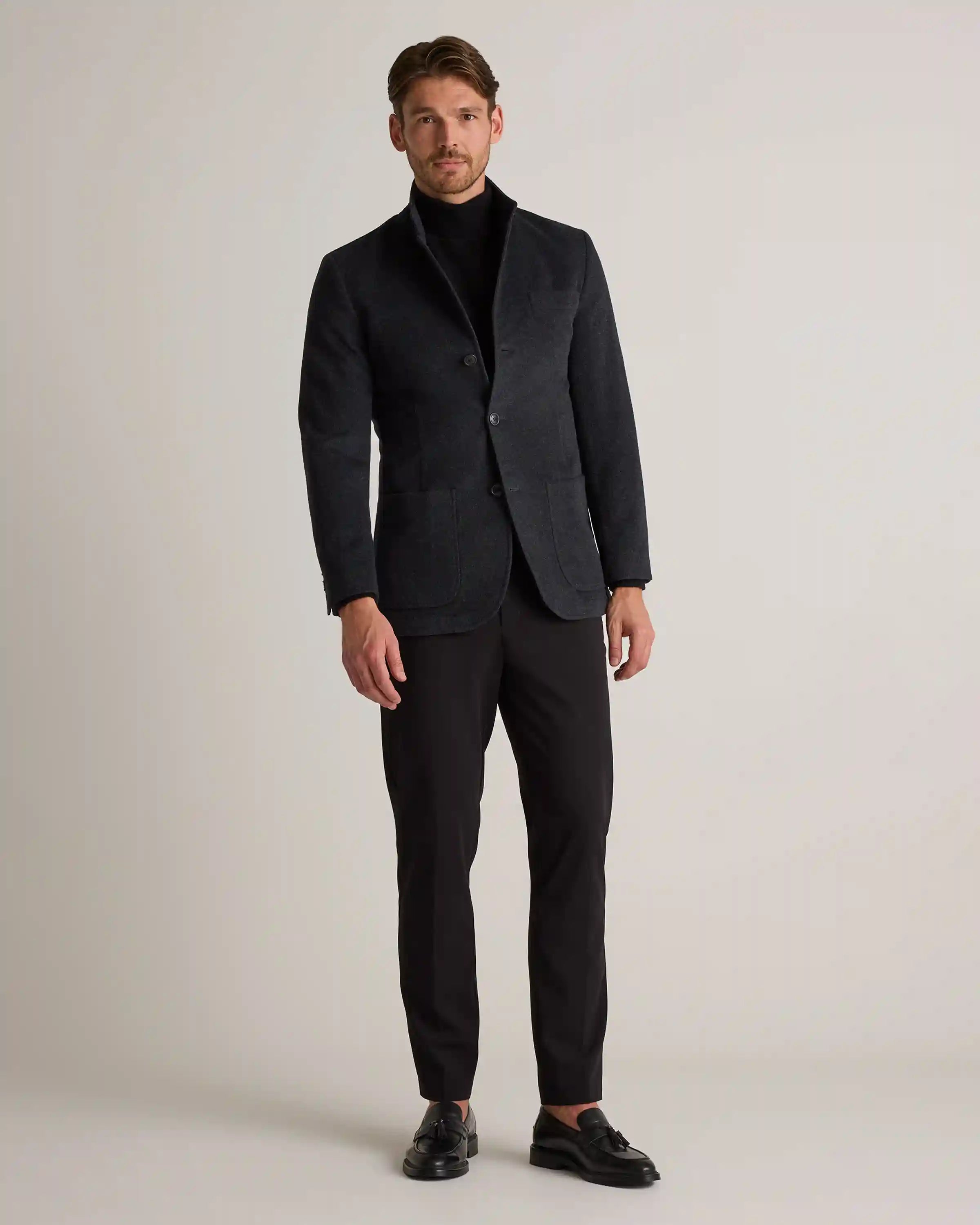 100% Mongolian Cashmere Stand Collar Blazer