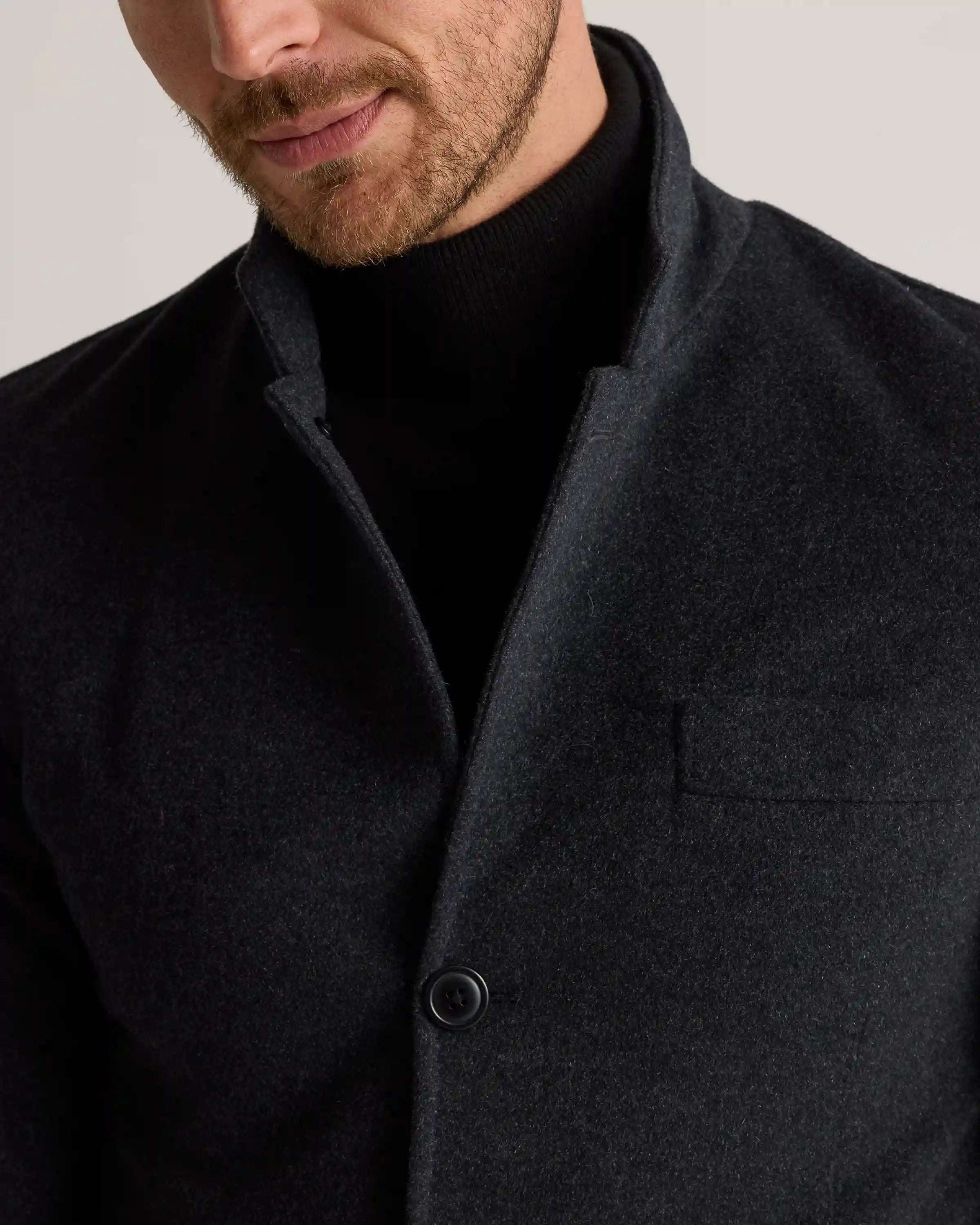 100% Mongolian Cashmere Stand Collar Blazer