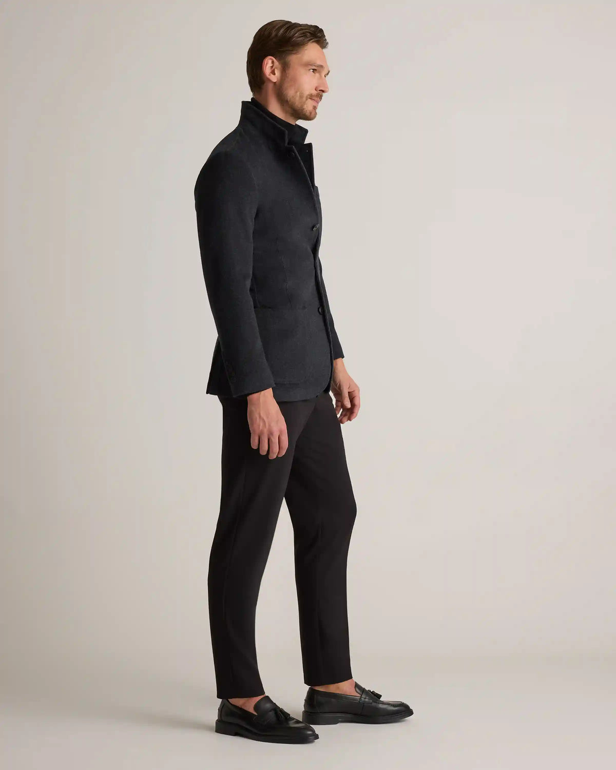100% Mongolian Cashmere Stand Collar Blazer