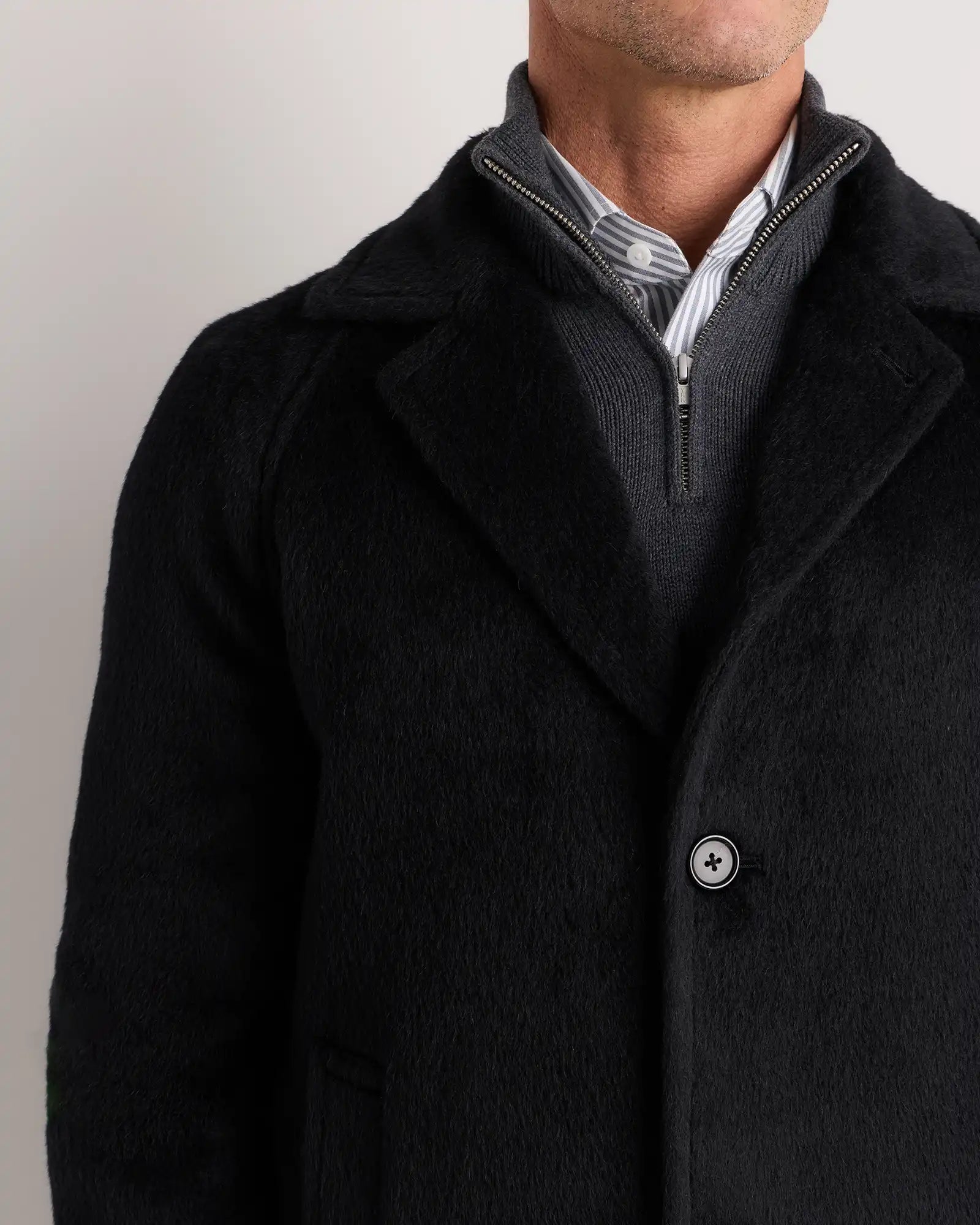 Alpaca-Wool Overcoat