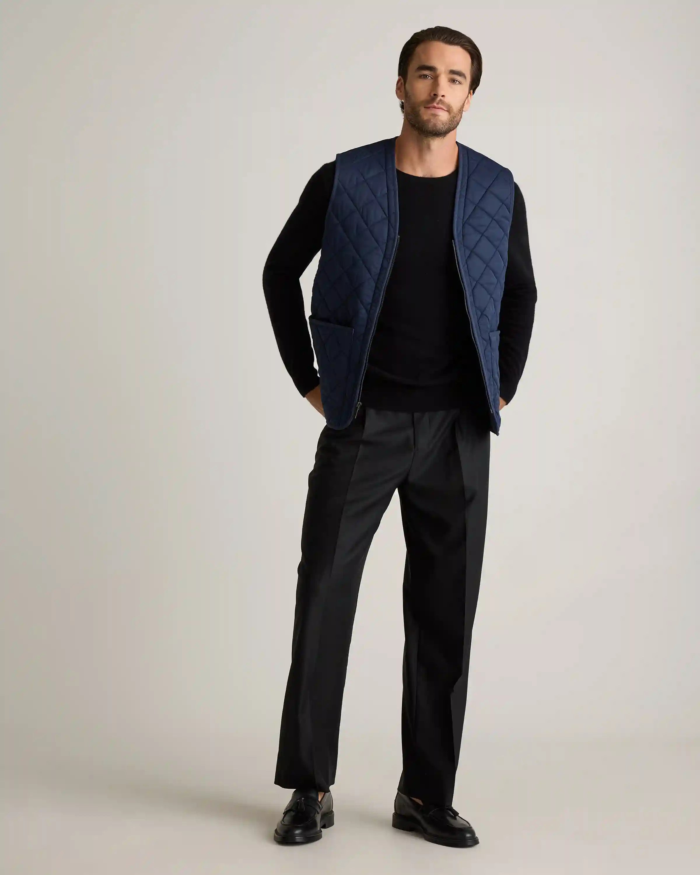 Featherless Quilted Fleece-Lined Liner Vest