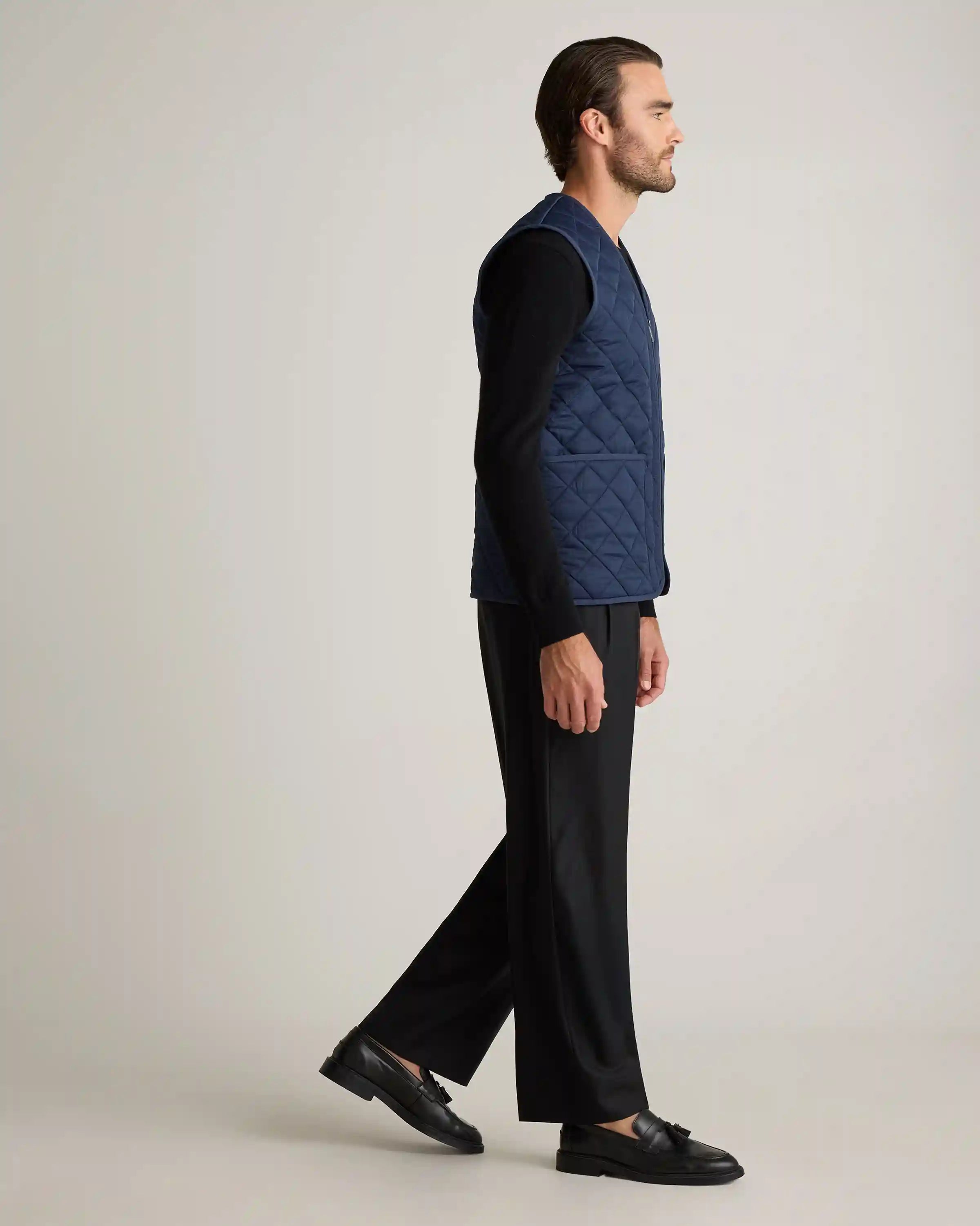 Featherless Quilted Fleece-Lined Liner Vest