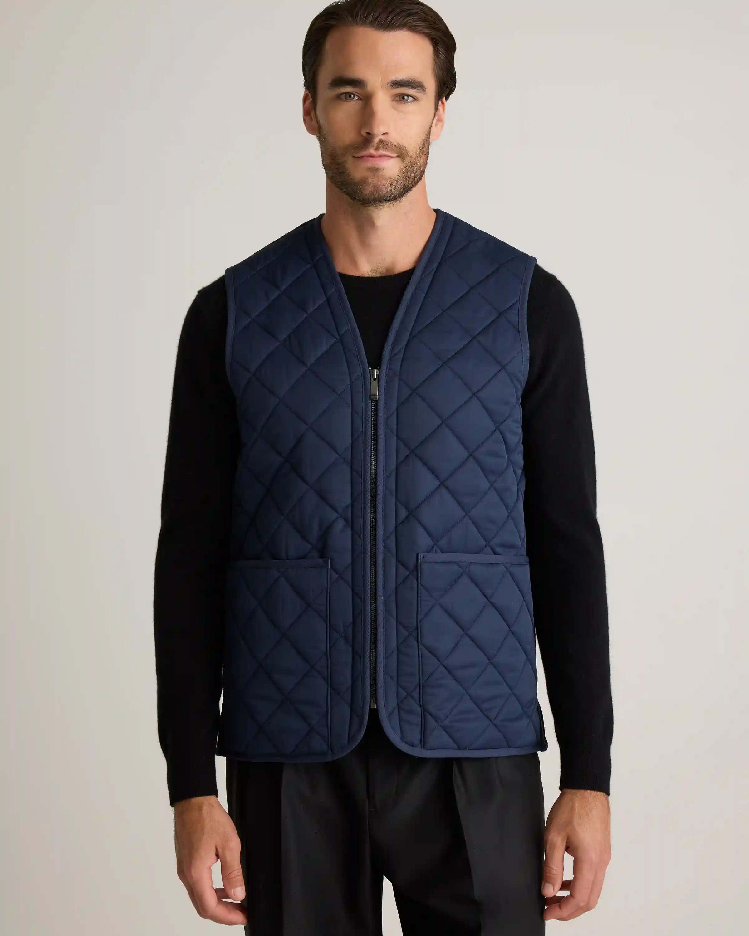 Featherless Quilted Fleece-Lined Liner Vest
