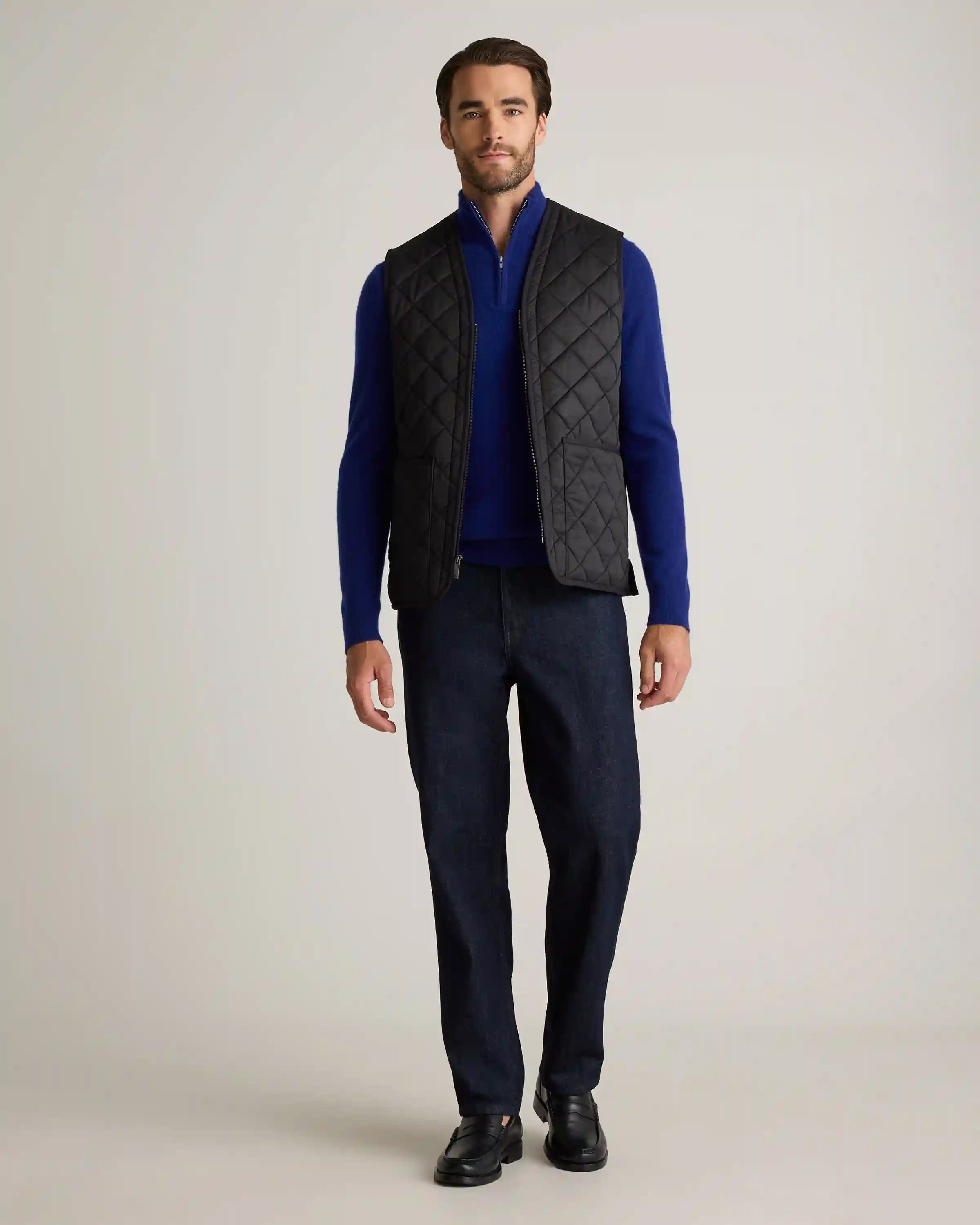 Featherless Quilted Fleece-Lined Liner Vest