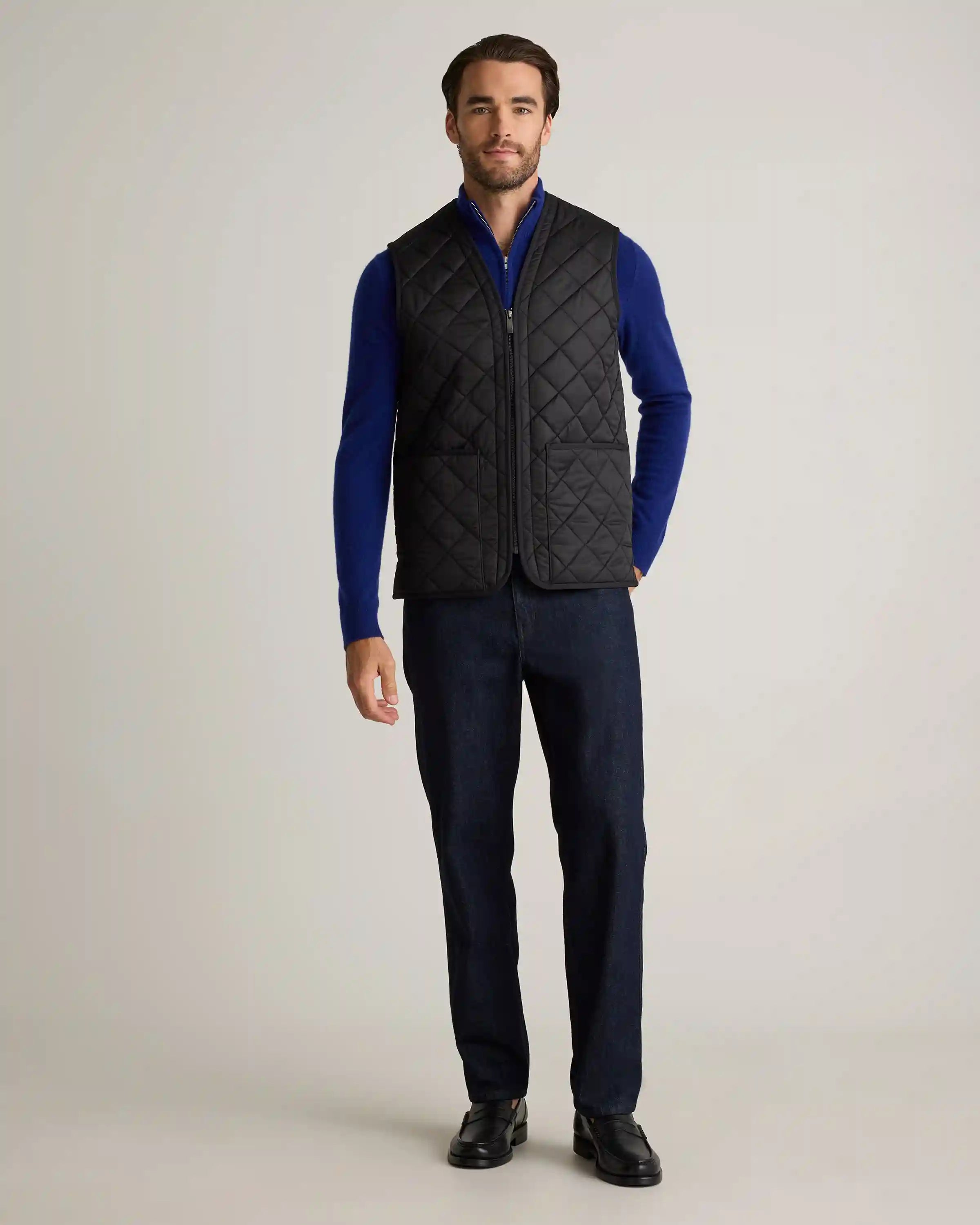 Featherless Quilted Fleece-Lined Liner Vest