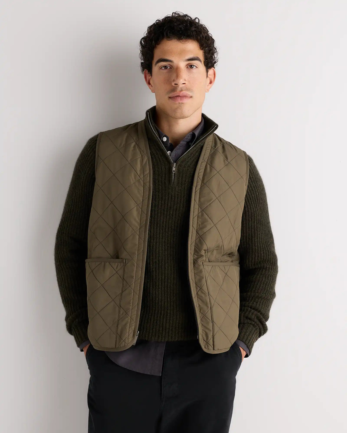 Featherless Quilted Fleece-Lined Liner Vest