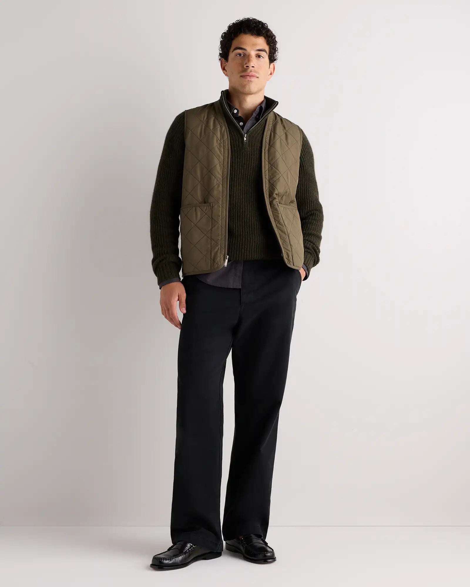 Featherless Quilted Fleece-Lined Liner Vest