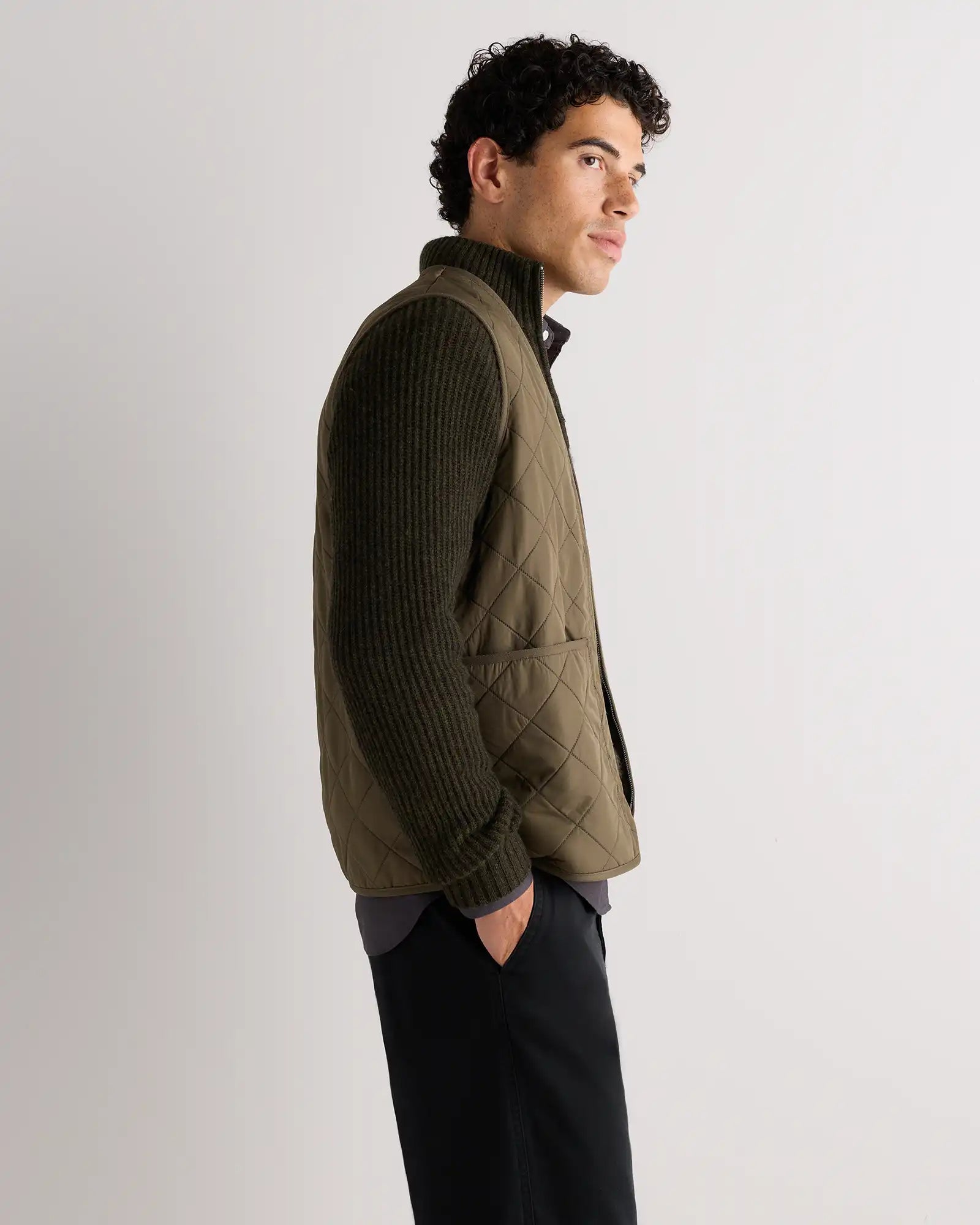 Featherless Quilted Fleece-Lined Liner Vest