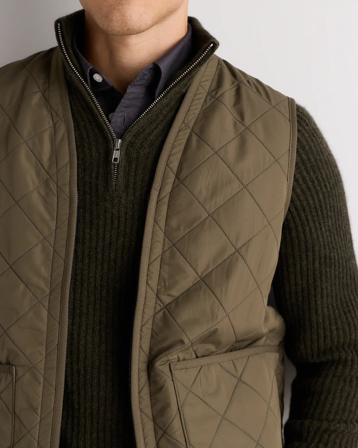 Featherless Quilted Fleece-Lined Liner Vest