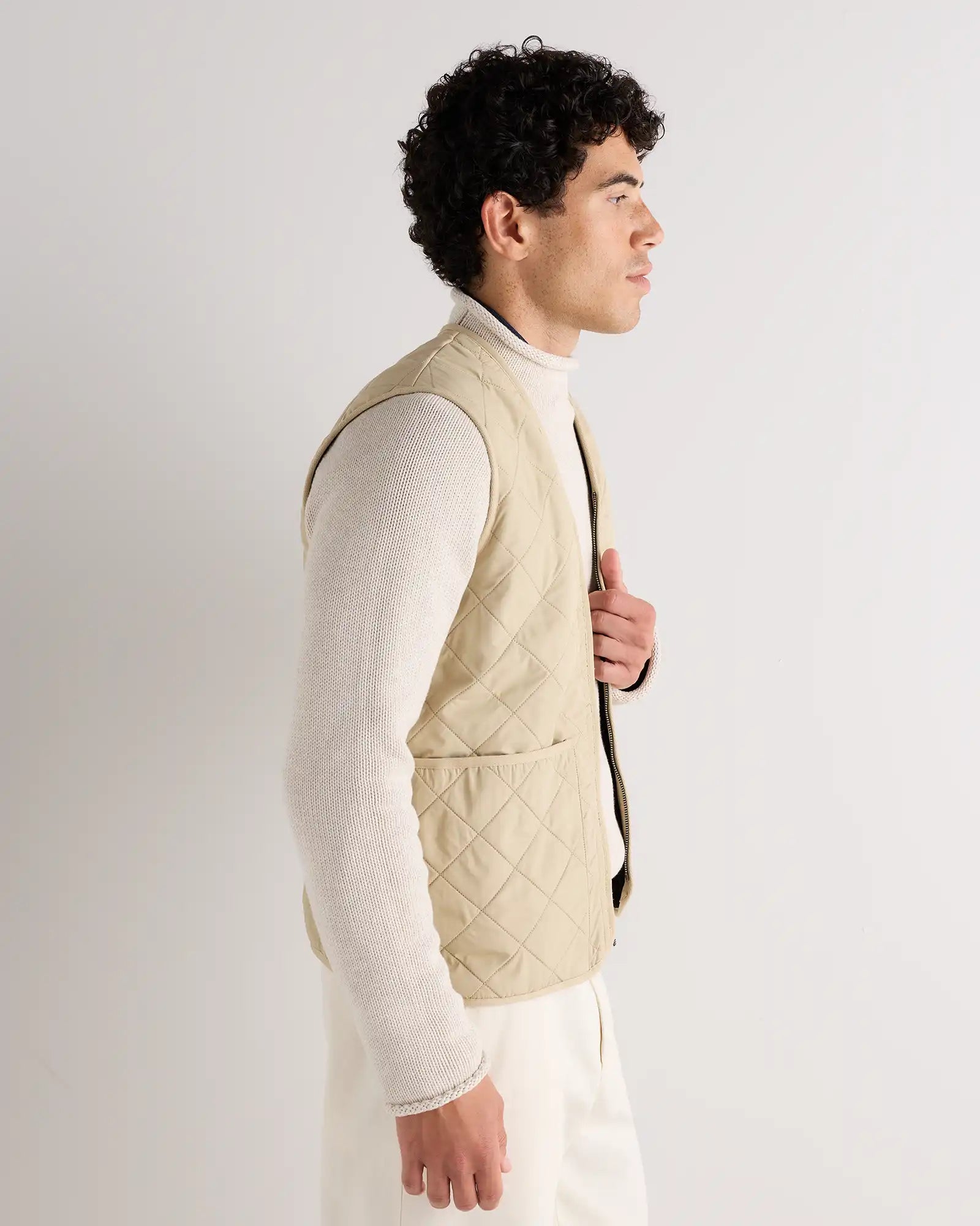 Featherless Quilted Fleece-Lined Liner Vest