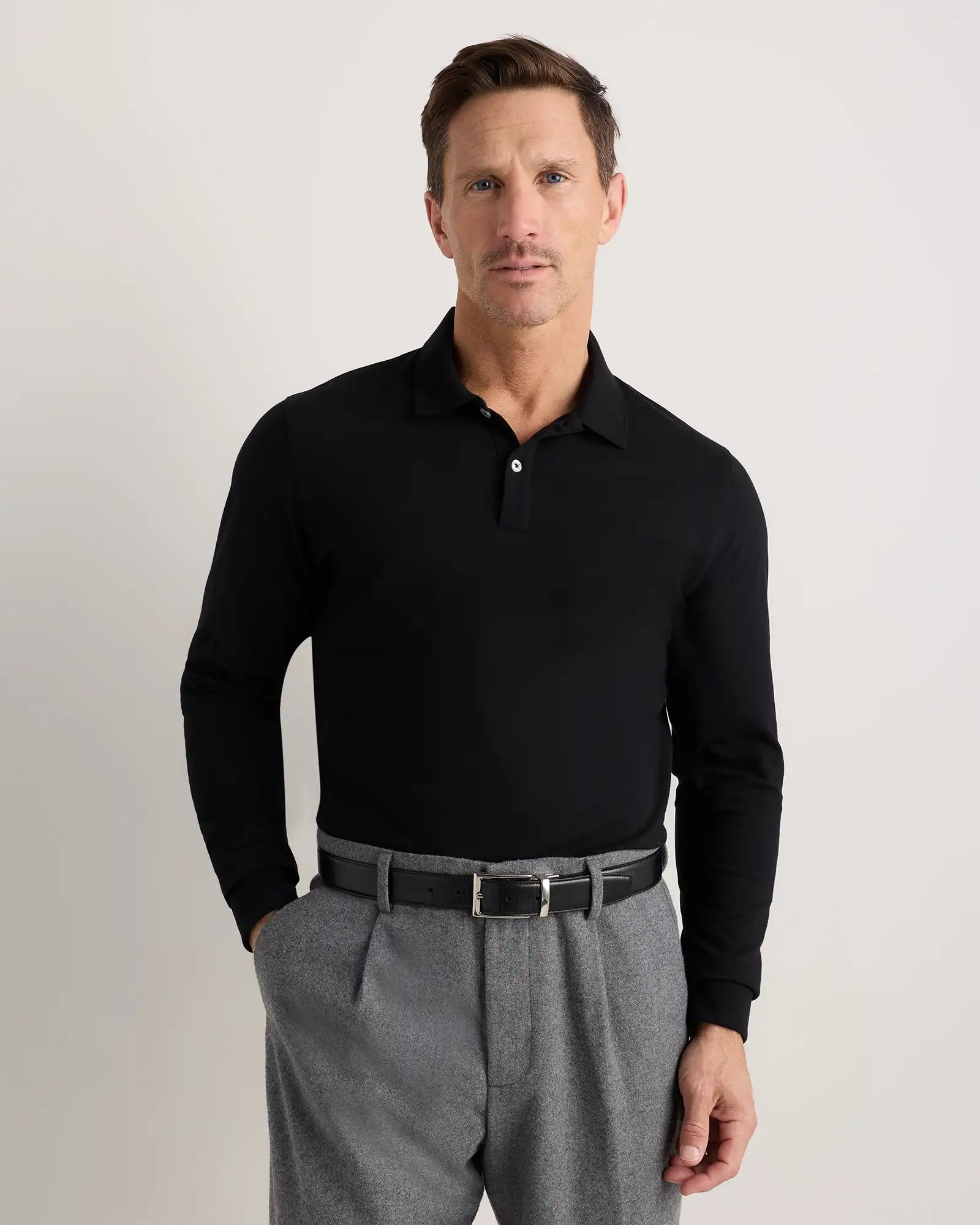 Organic Cotton Long Sleeve Pique Polo