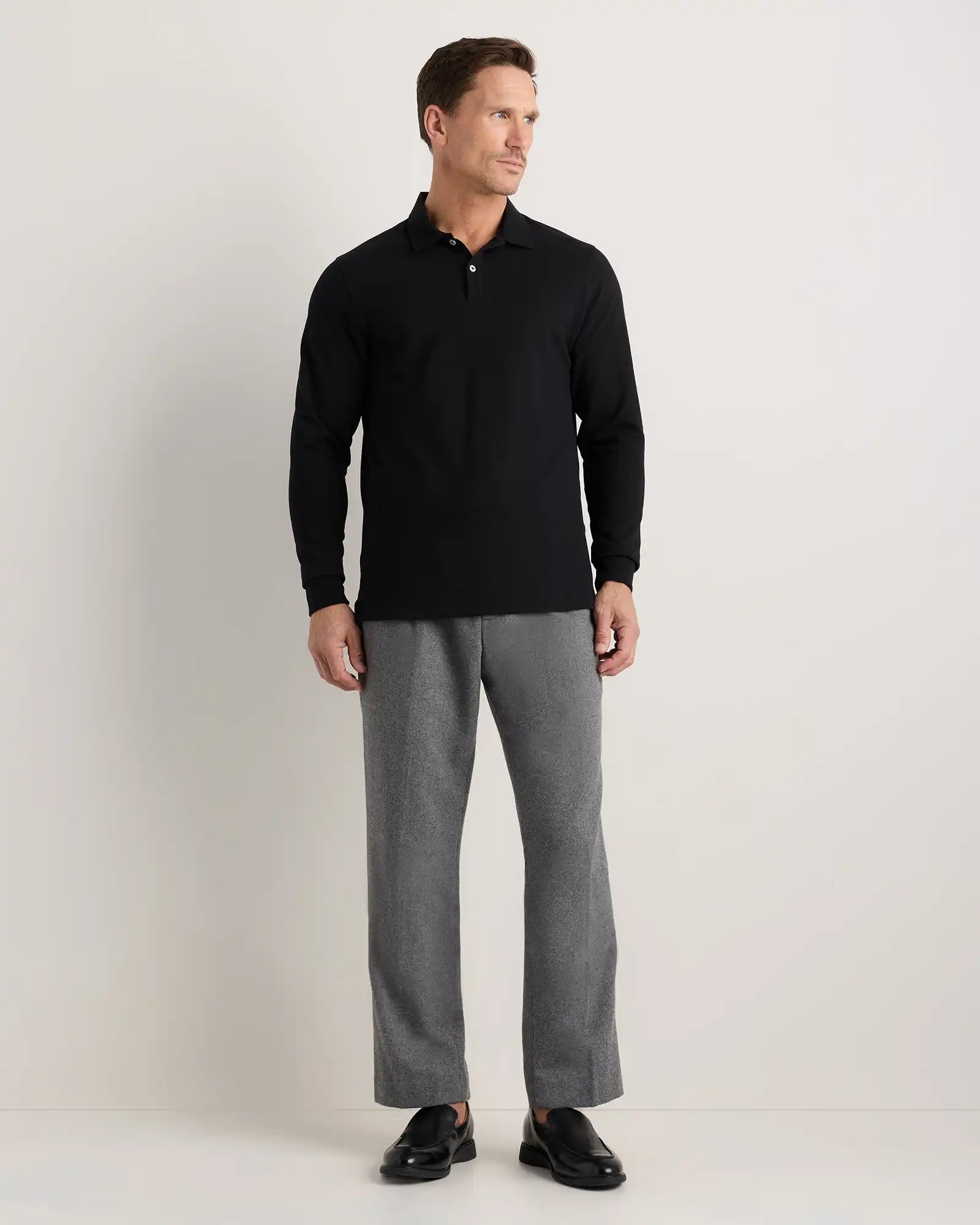 Organic Cotton Long Sleeve Pique Polo