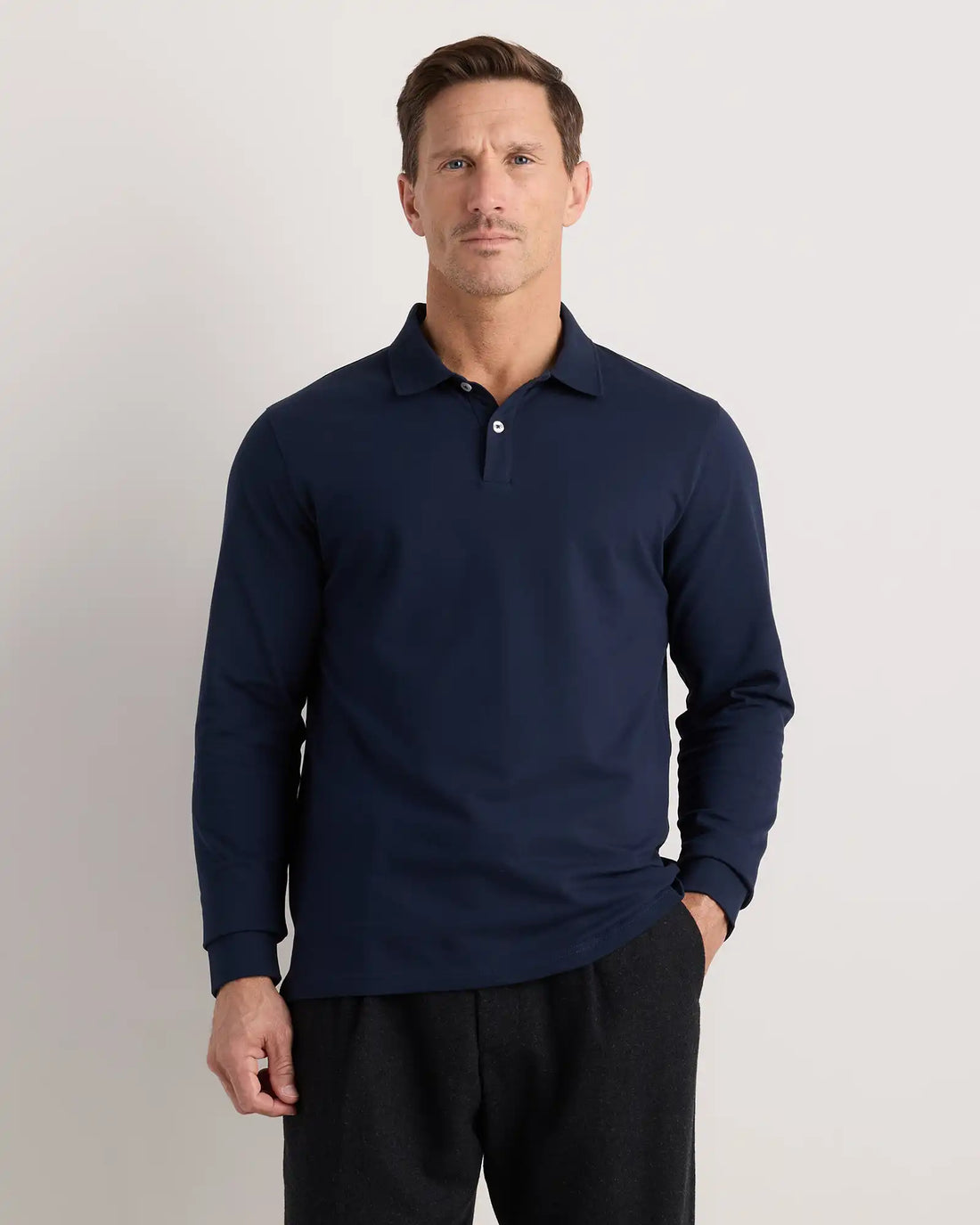 Organic Cotton Long Sleeve Pique Polo
