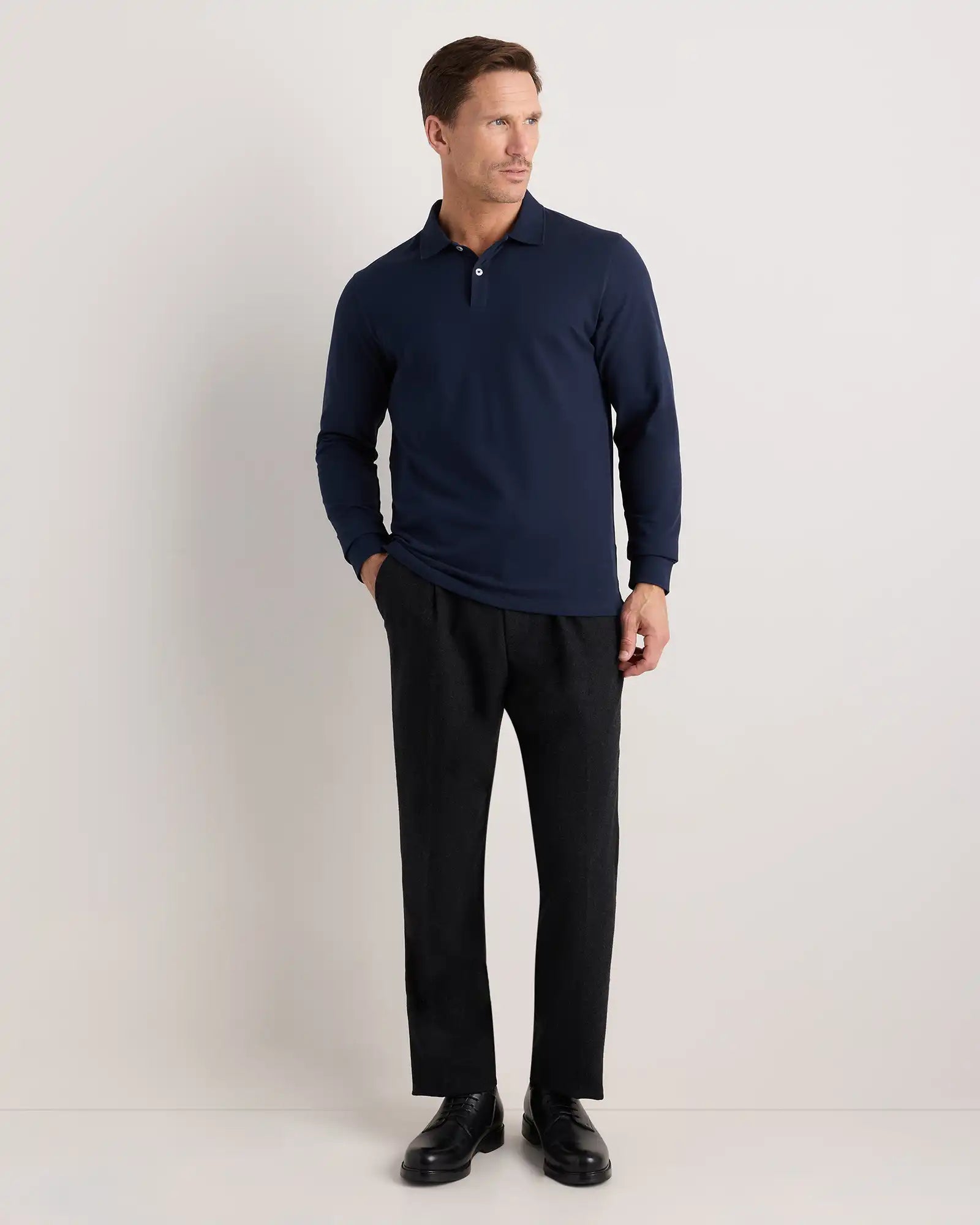 Organic Cotton Long Sleeve Pique Polo