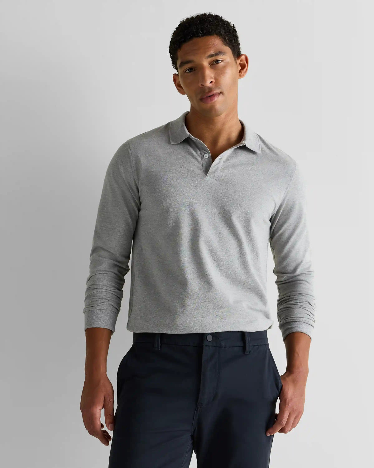 Organic Cotton Long Sleeve Pique Polo