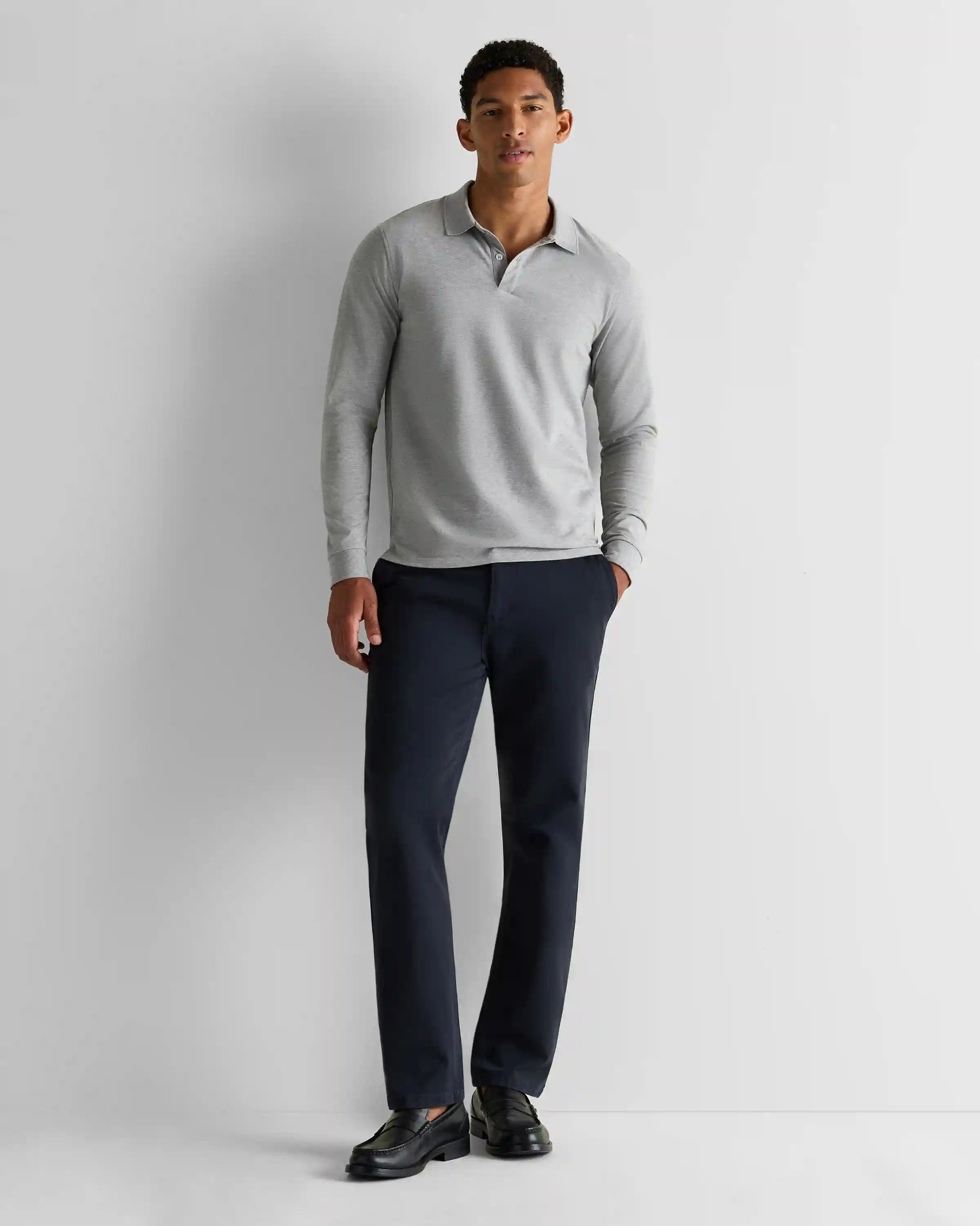 Organic Cotton Long Sleeve Pique Polo