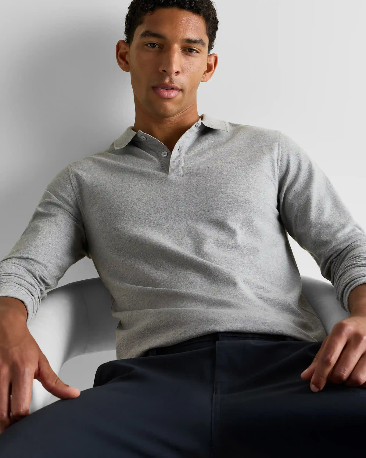 Organic Cotton Long Sleeve Pique Polo