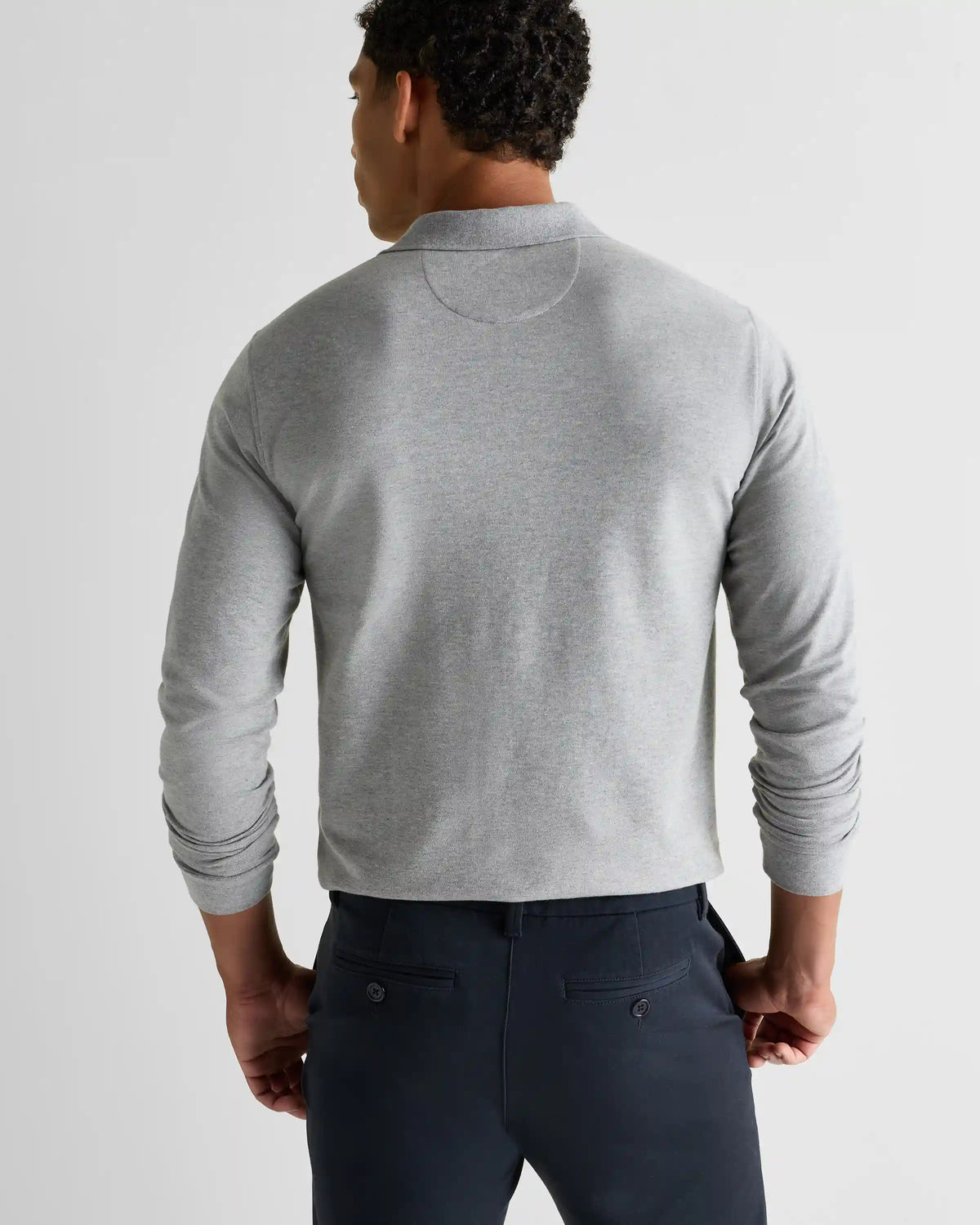 Organic Cotton Long Sleeve Pique Polo