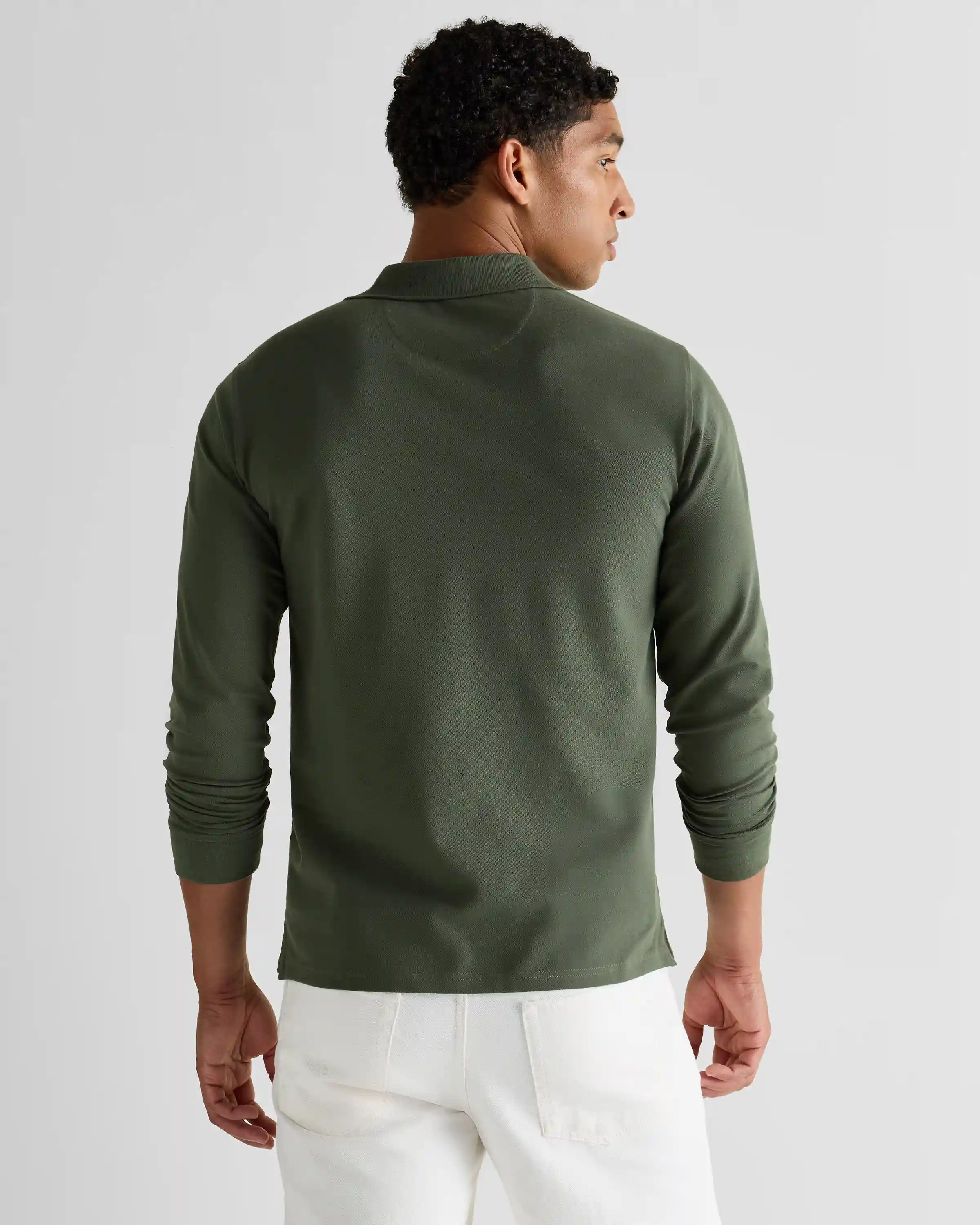 Organic Cotton Long Sleeve Pique Polo