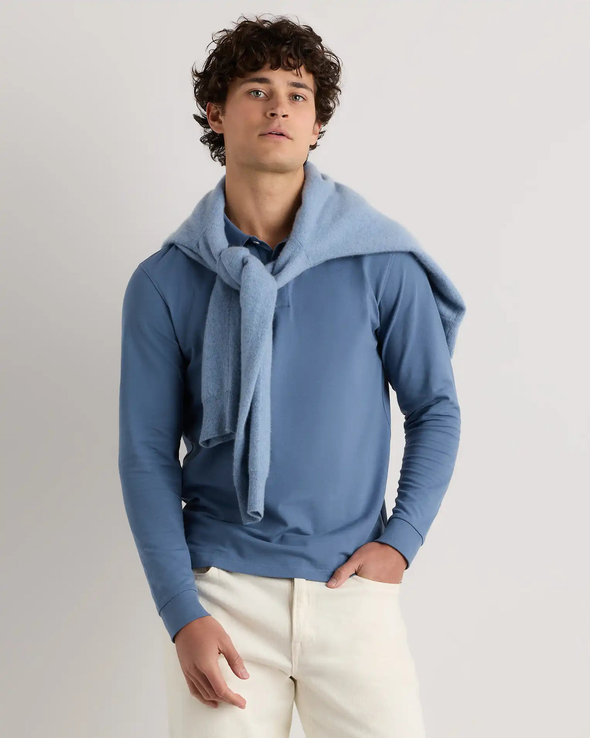 Organic Cotton Long Sleeve Pique Polo