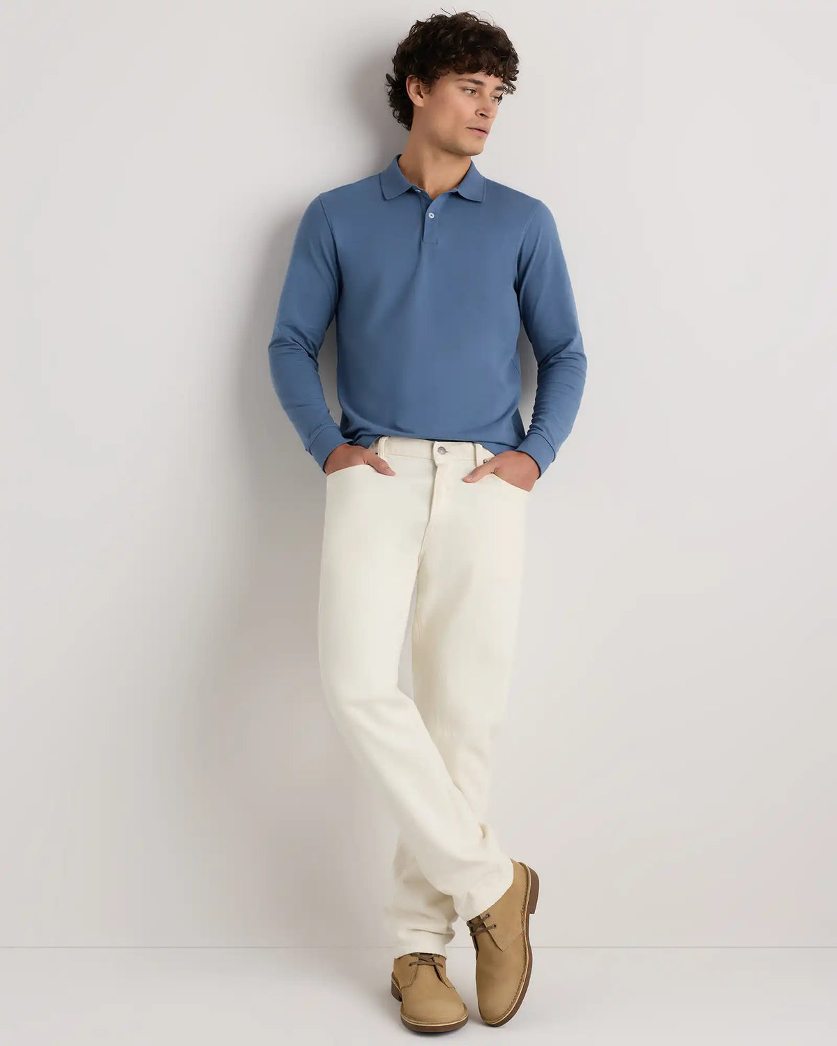 Organic Cotton Long Sleeve Pique Polo