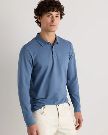 Organic Cotton Long Sleeve Pique Polo