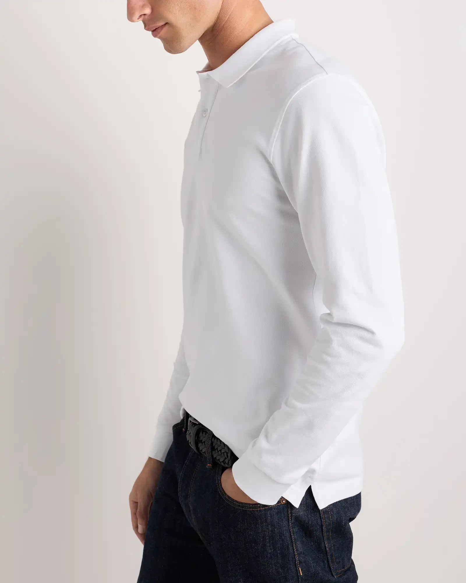Organic Cotton Long Sleeve Pique Polo