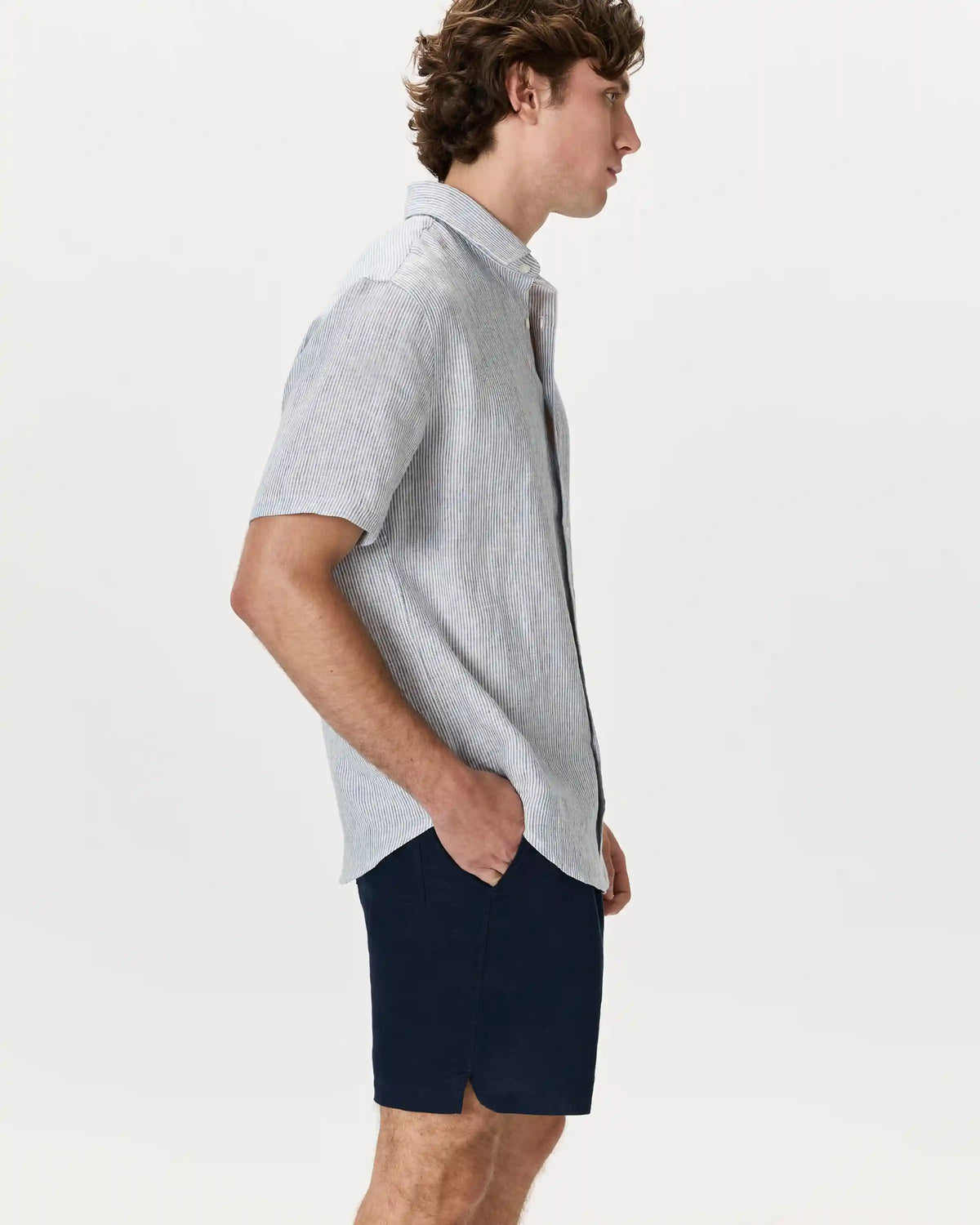 100% European Linen Relaxed Short Sleeve Shirt