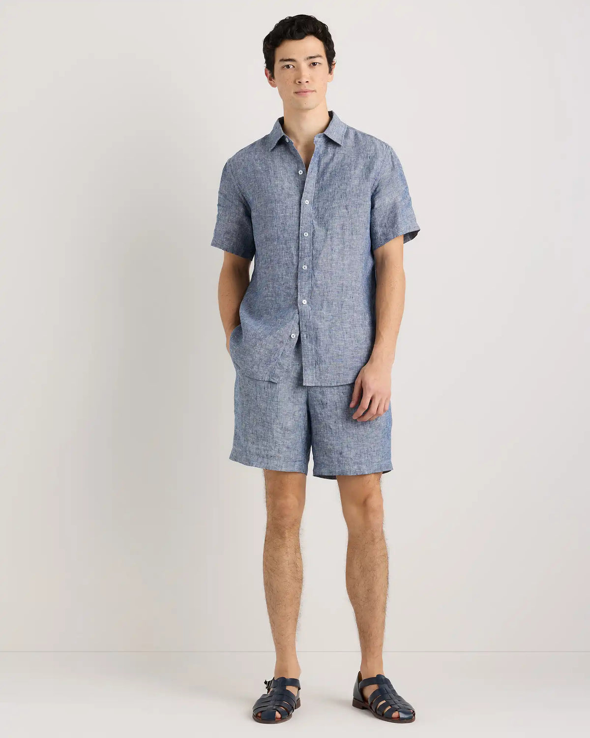 100% European Linen Relaxed Short Sleeve Shirt