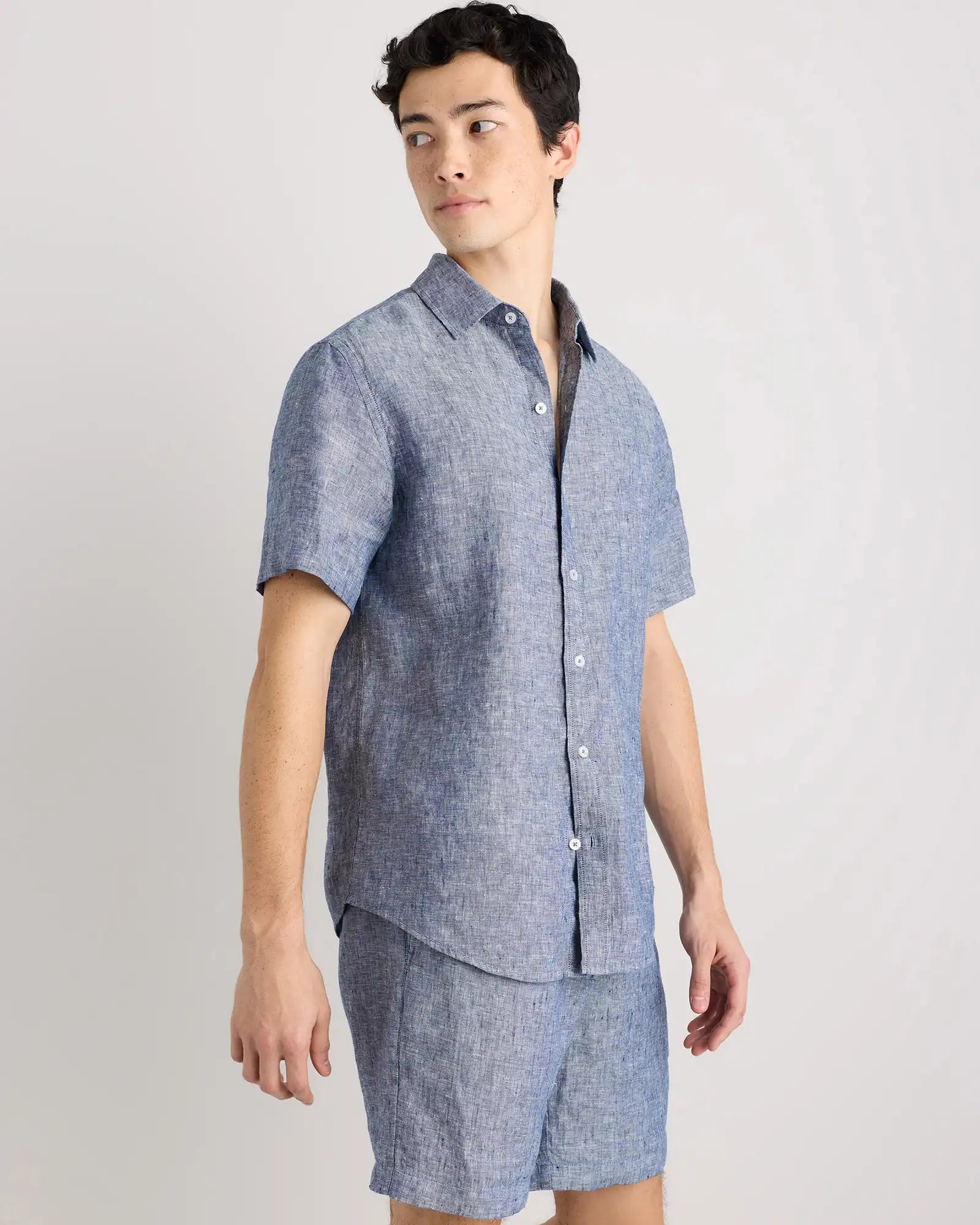 100% European Linen Relaxed Short Sleeve Shirt